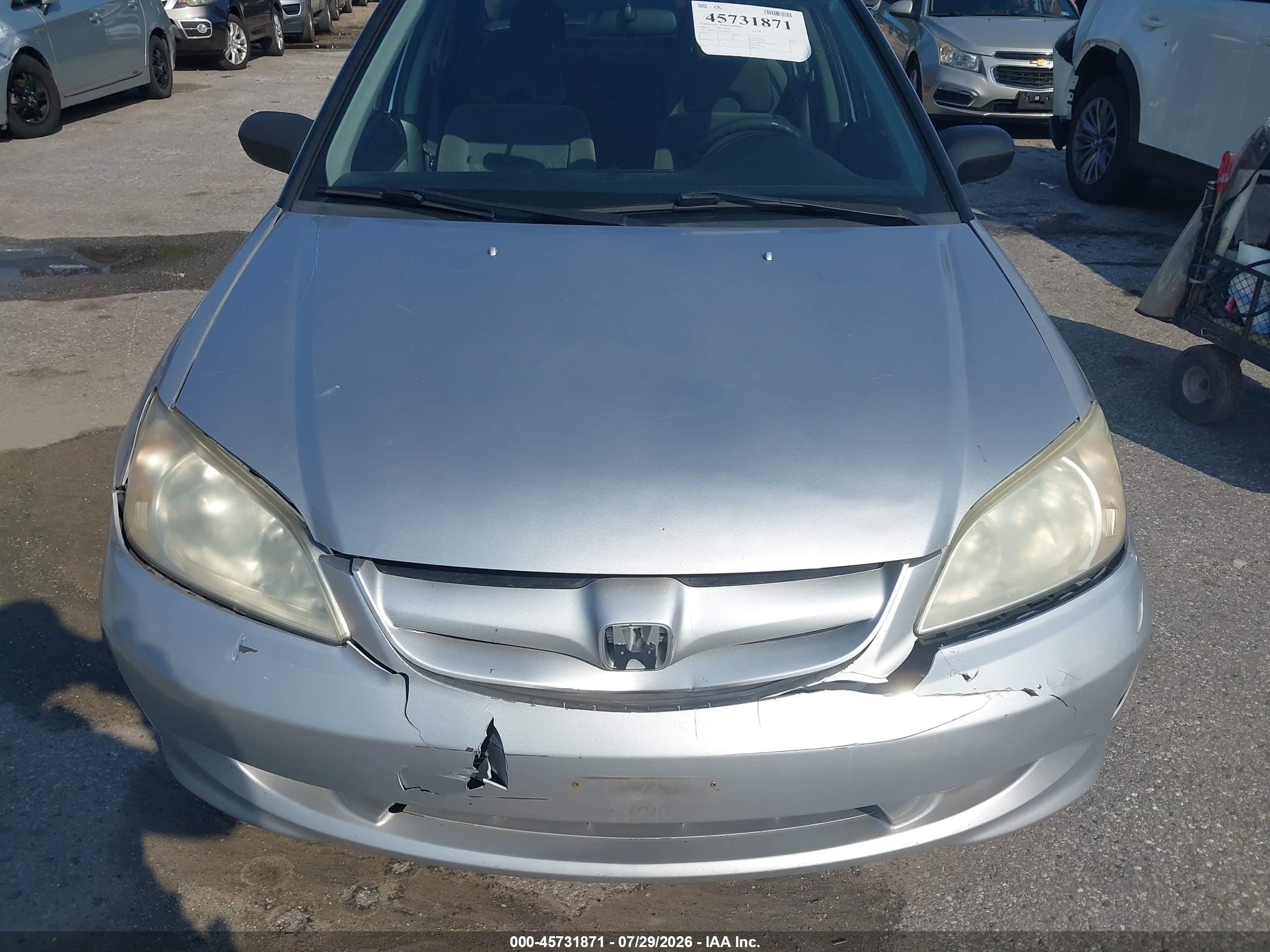 2004 Honda Civic Vp Silver vin: 1HGES16354L006325
