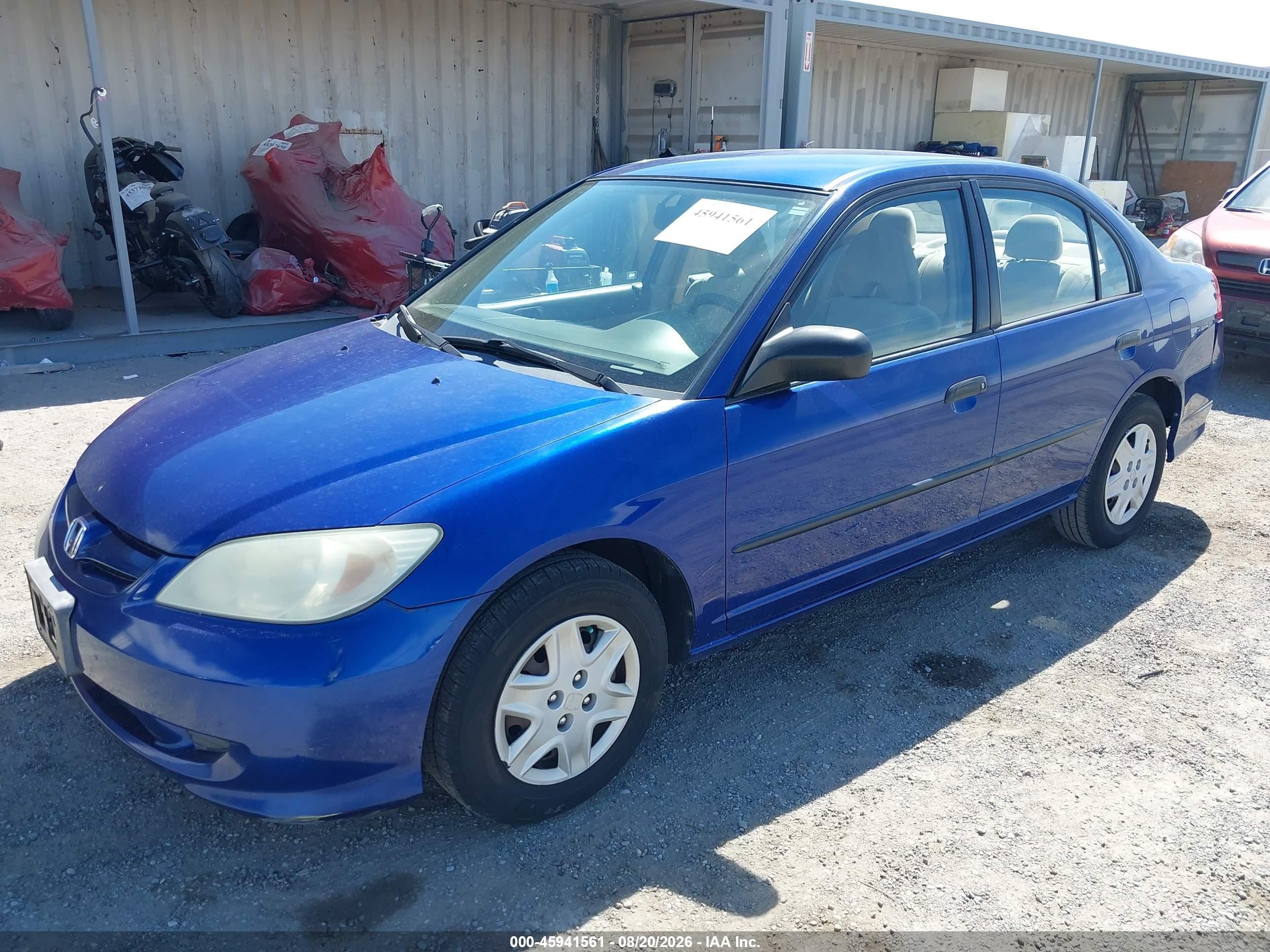 2004 Honda Civic Vp Blue vin: 1HGES16354L008611