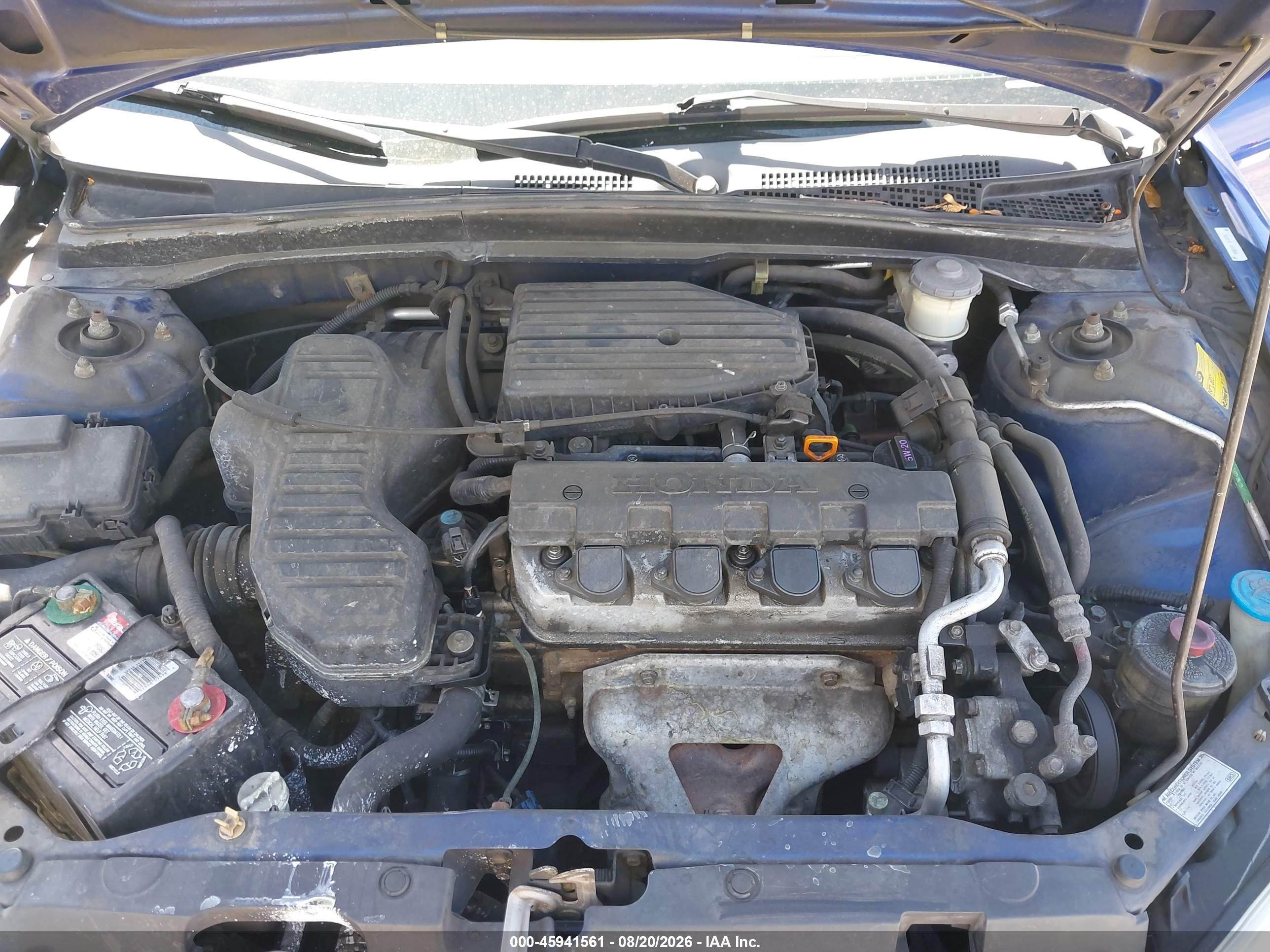 2004 Honda Civic Vp Blue vin: 1HGES16354L008611