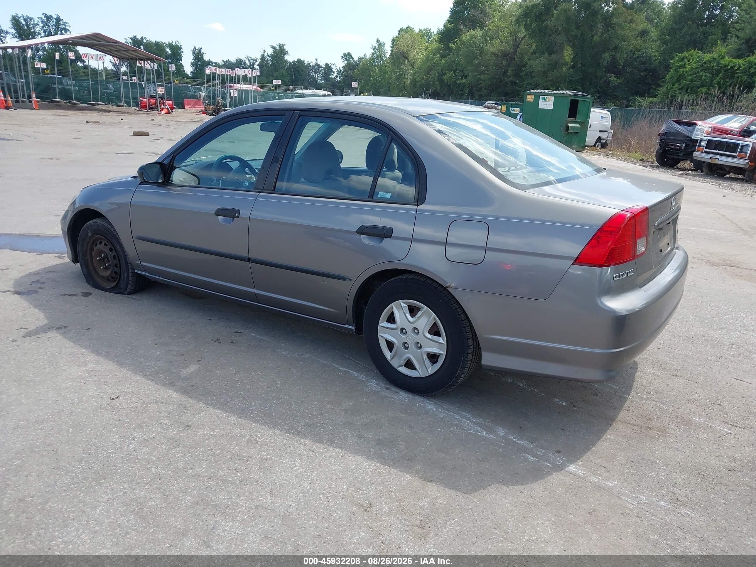 2005 Honda Civic Vp Серый vin: 1HGES16365L021711