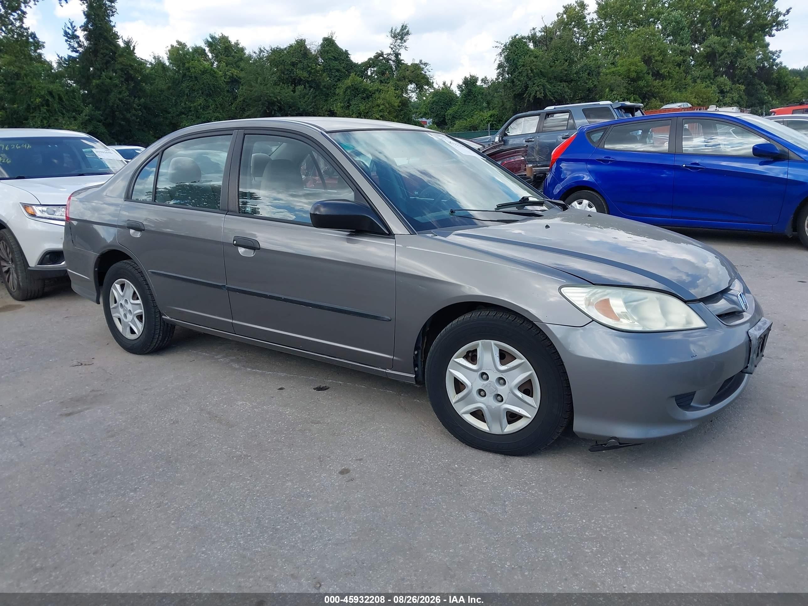 2005 Honda Civic Vp Gray vin: 1HGES16365L021711