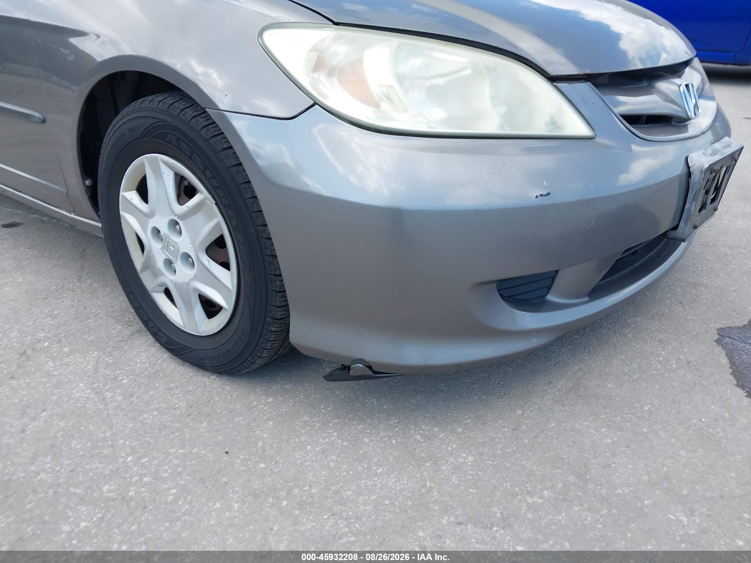 2005 Honda Civic Vp Серый vin: 1HGES16365L021711