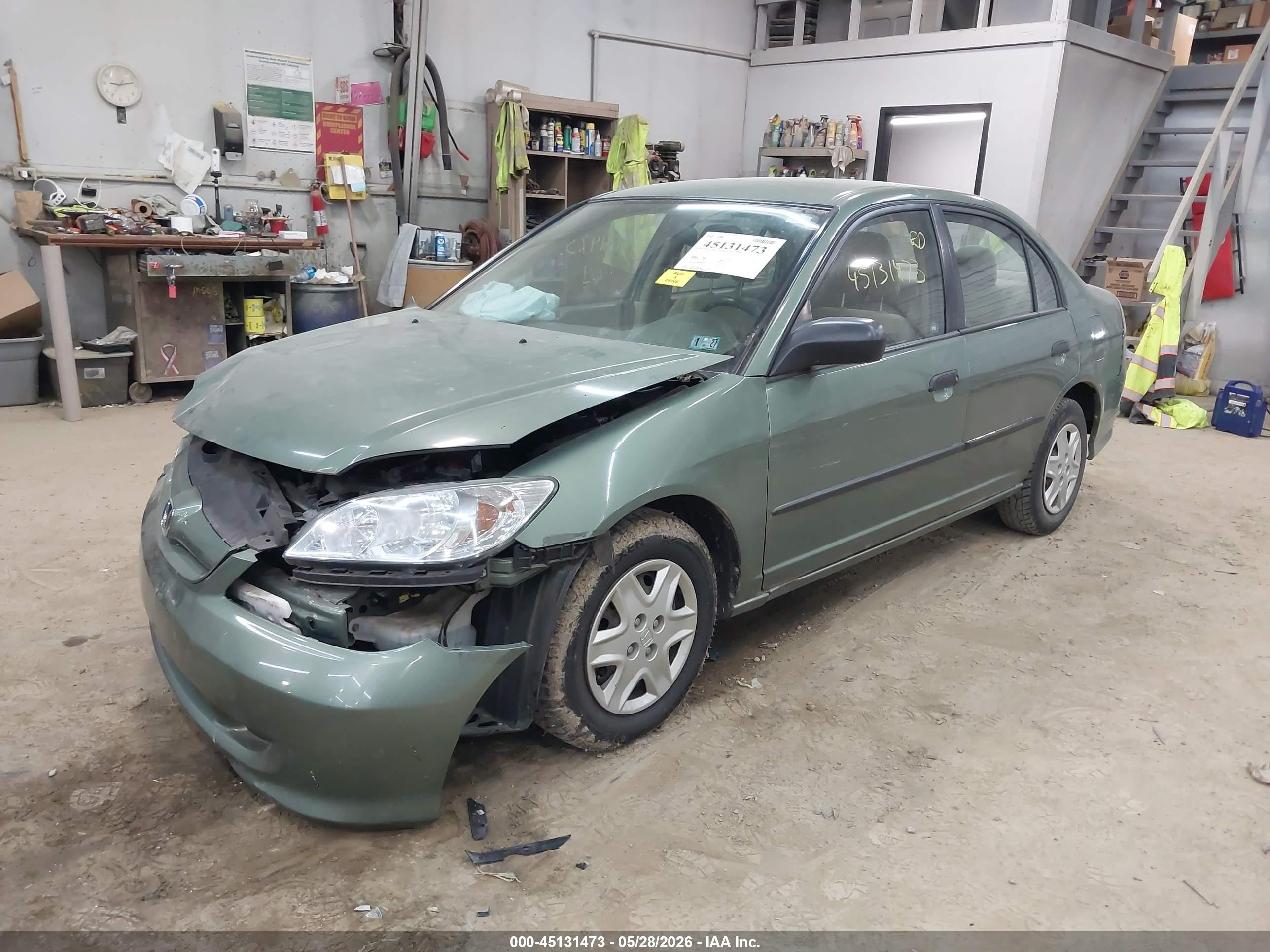 2004 Honda Civic Vp Green vin: 1HGES16374L003104