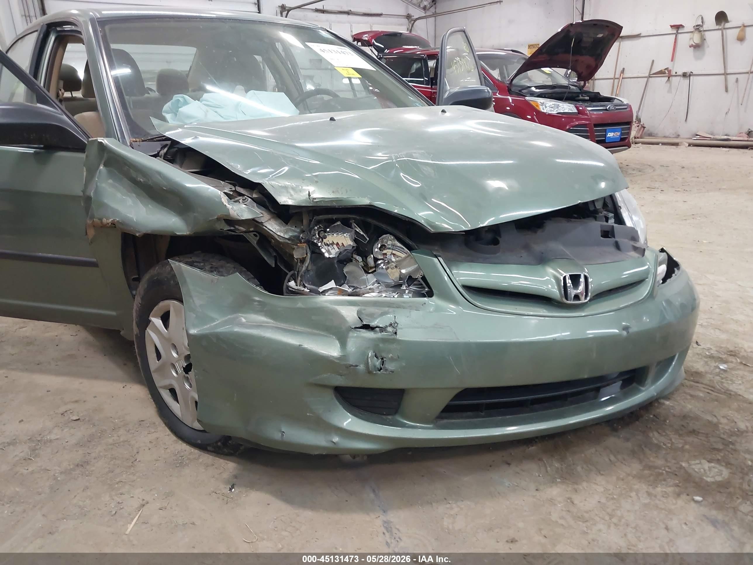 2004 Honda Civic Vp Green vin: 1HGES16374L003104