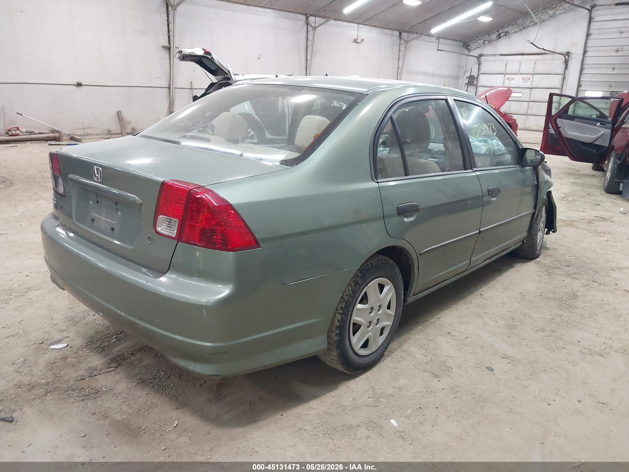 2004 Honda Civic Vp Green vin: 1HGES16374L003104