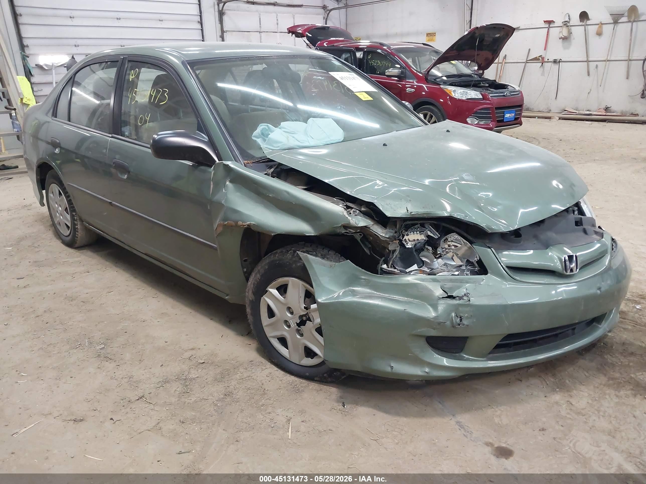 2004 Honda Civic Vp Green vin: 1HGES16374L003104