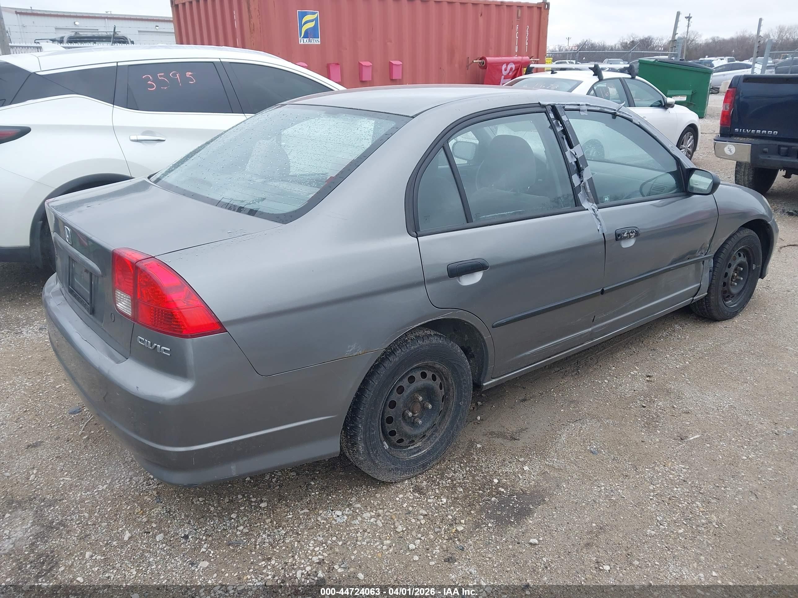 2005 Honda Civic Vp Silver vin: 1HGES16375L001595