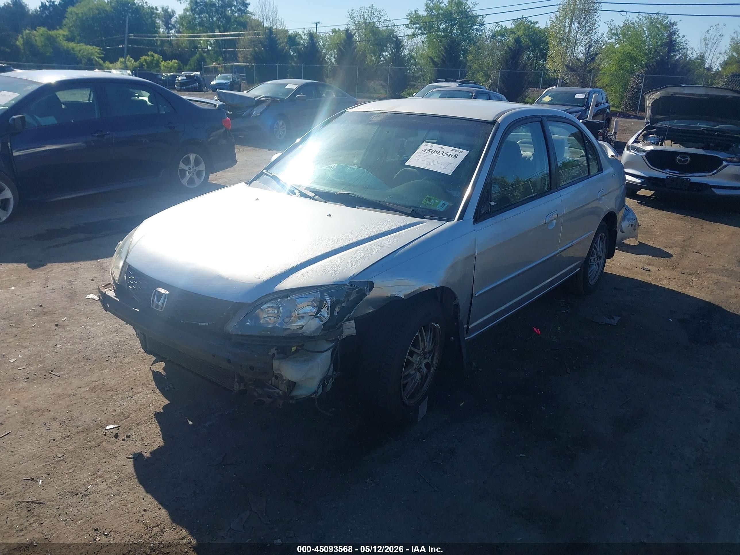 2005 Honda Civic Vp Silver vin: 1HGES16375L004030