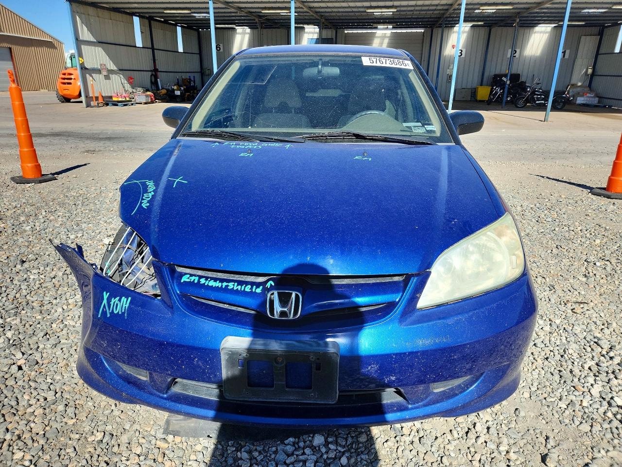 2005 Honda Civic Dx Vp Blue vin: 1HGES16375L013181