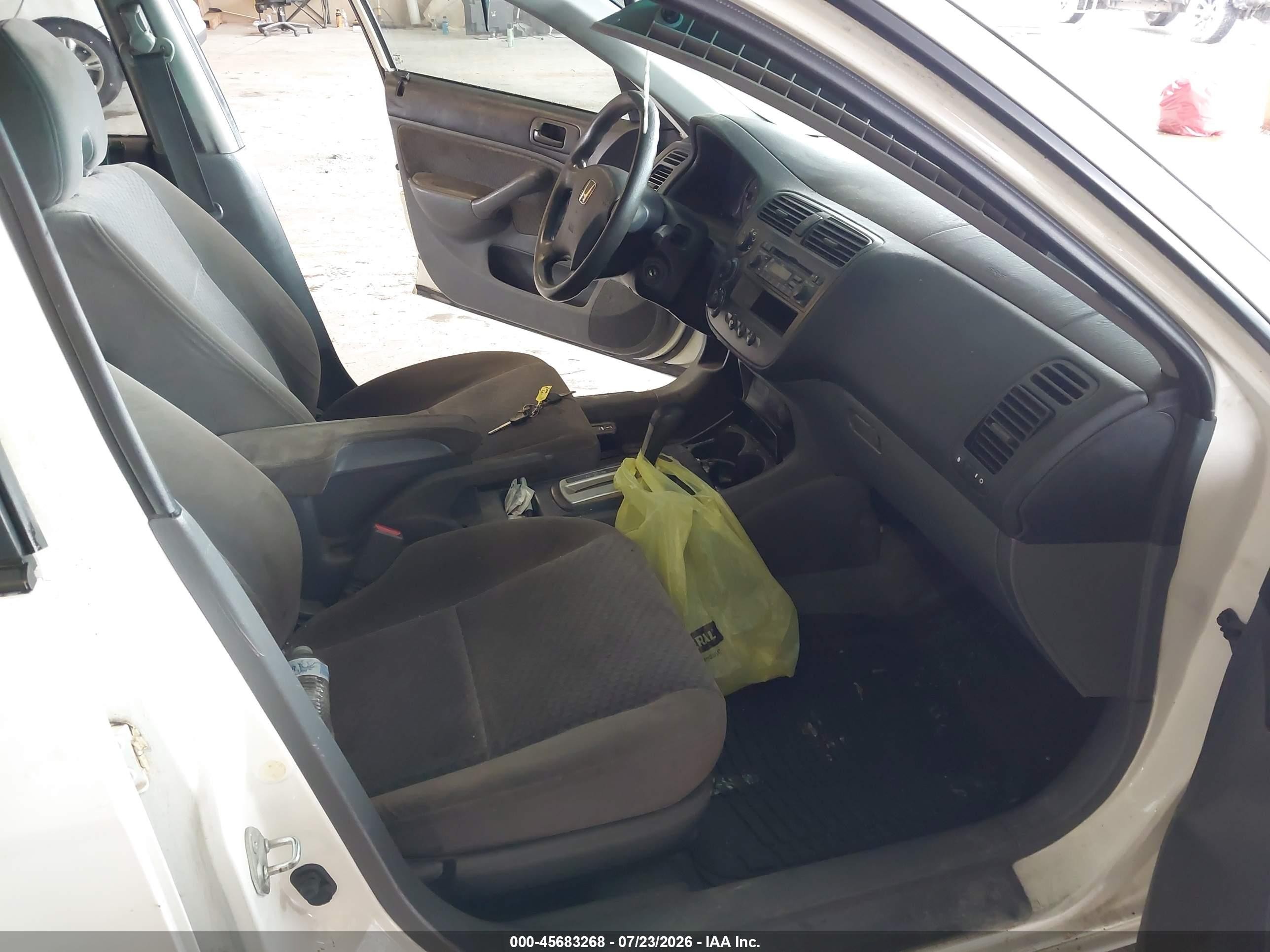 2004 Honda Civic Vp White vin: 1HGES16384L003239