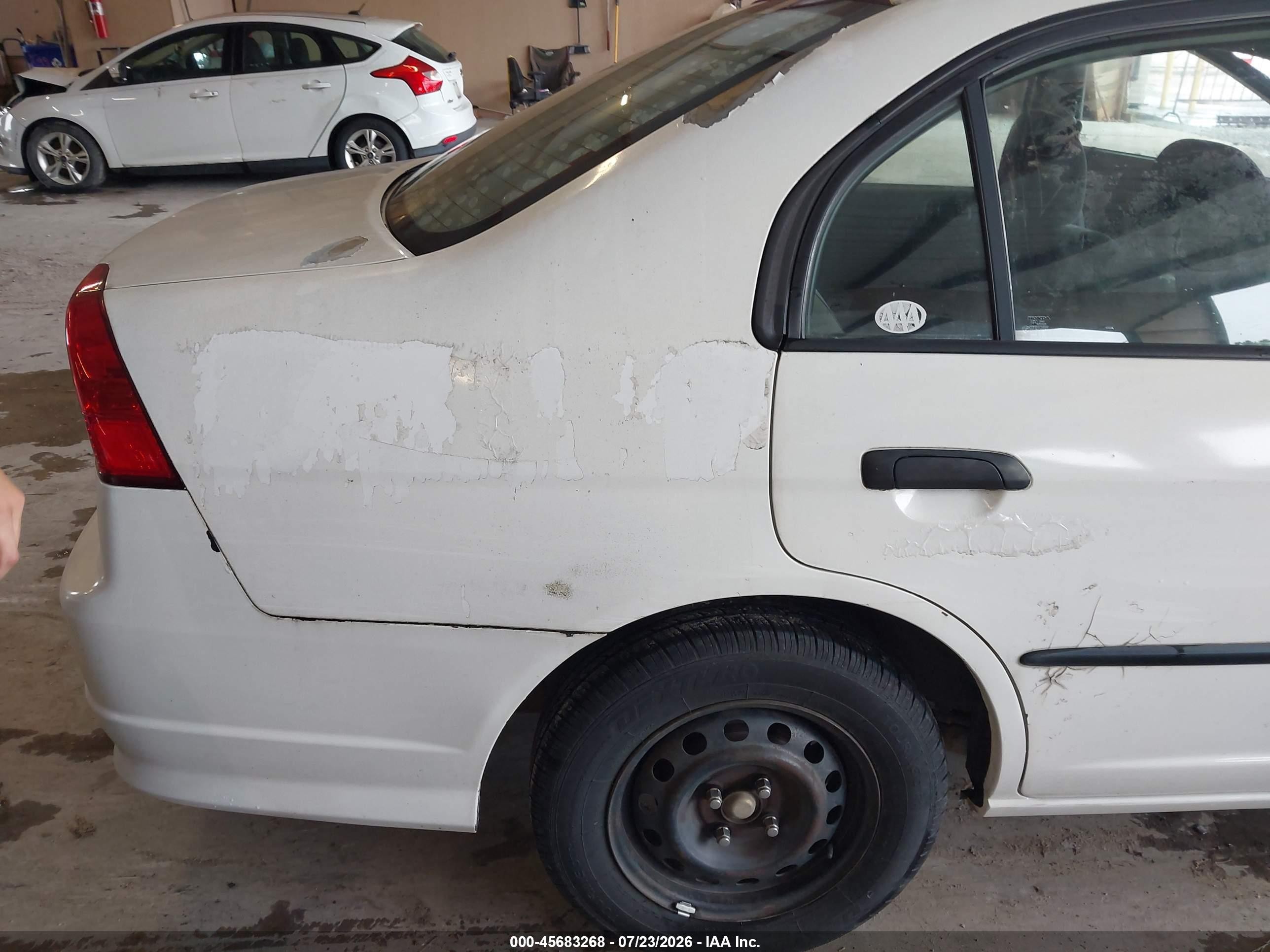 2004 Honda Civic Vp White vin: 1HGES16384L003239