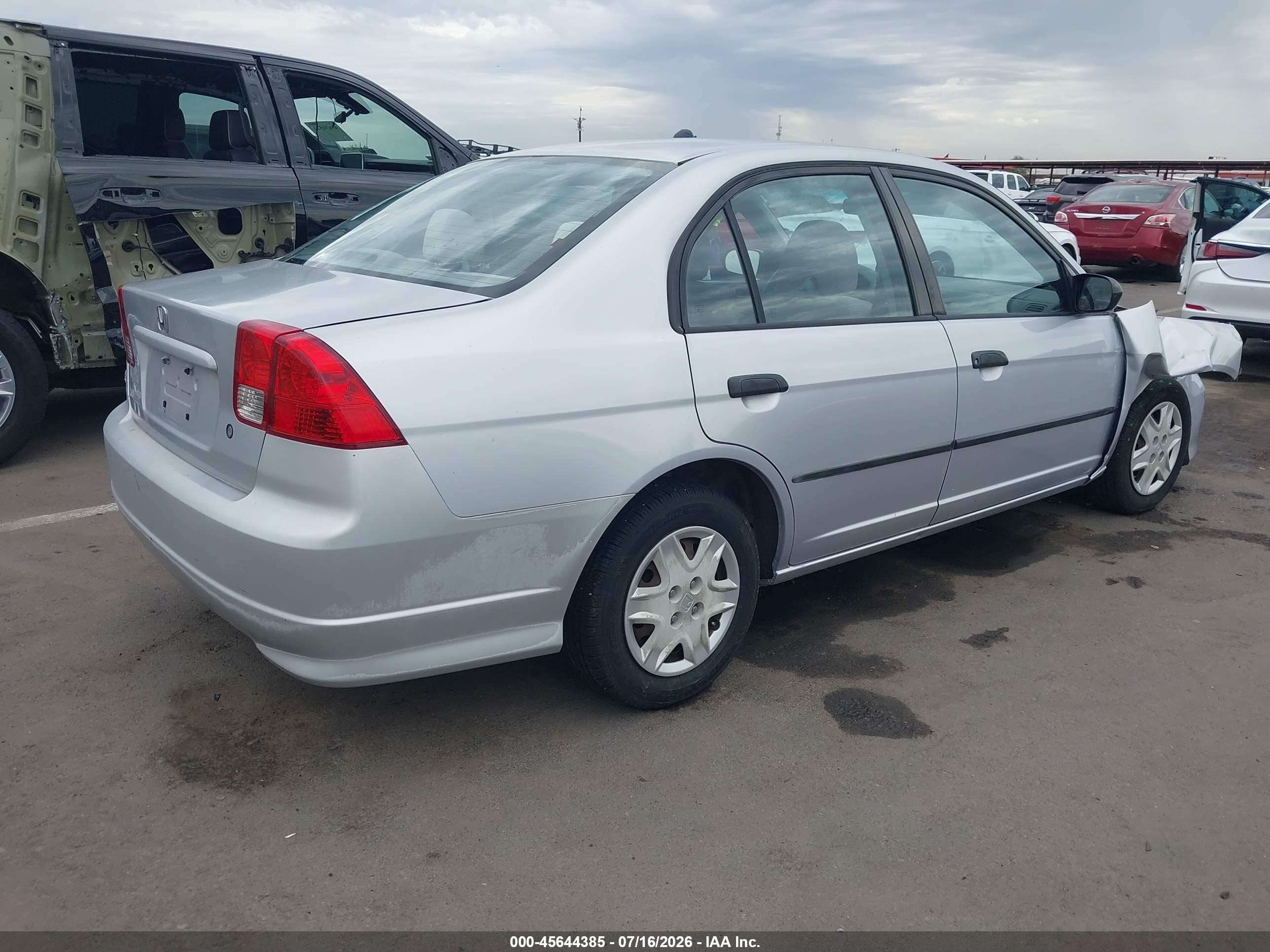 2005 Honda Civic Vp Silver vin: 1HGES16385L004439