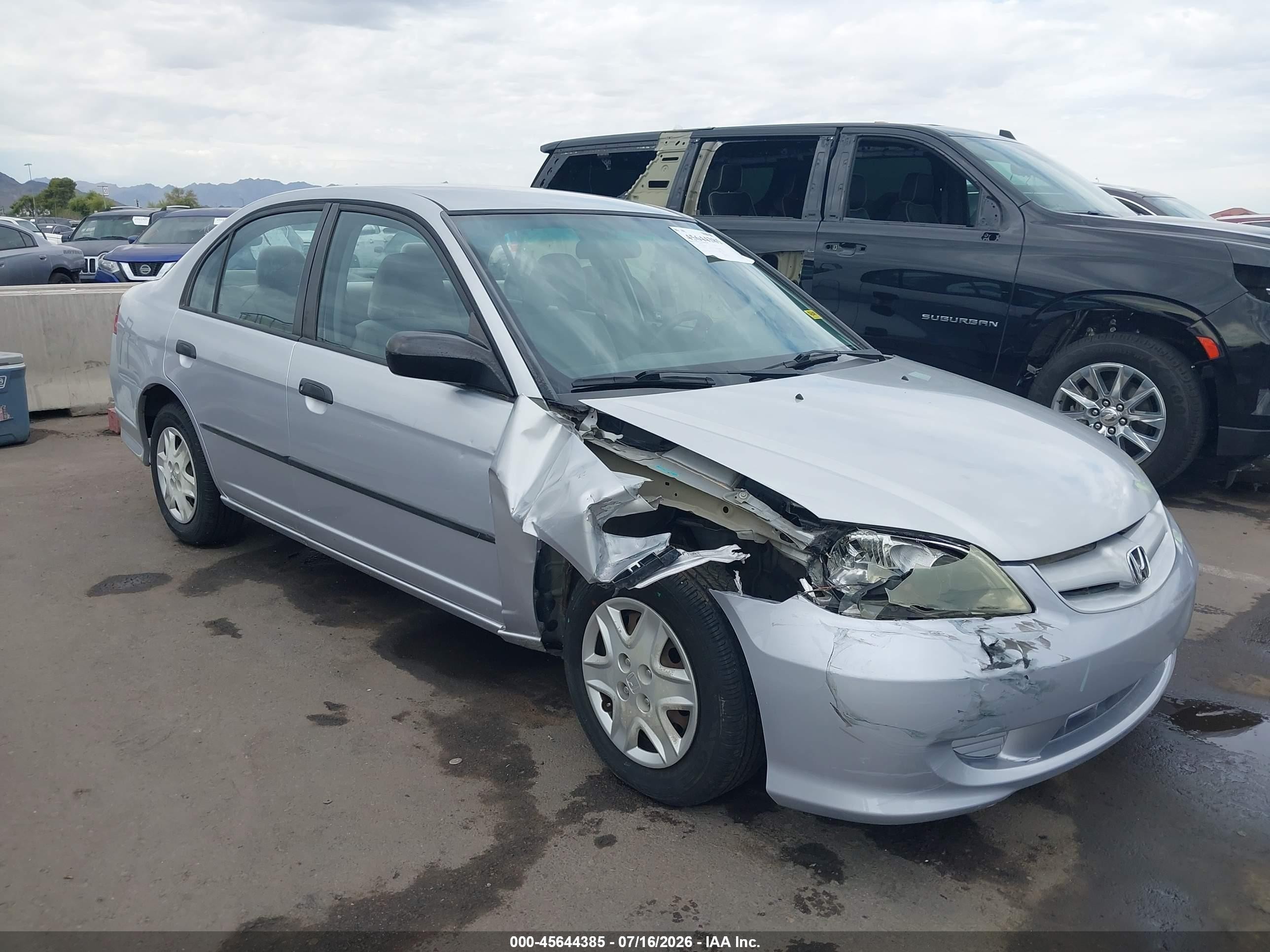 2005 Honda Civic Vp Silver vin: 1HGES16385L004439