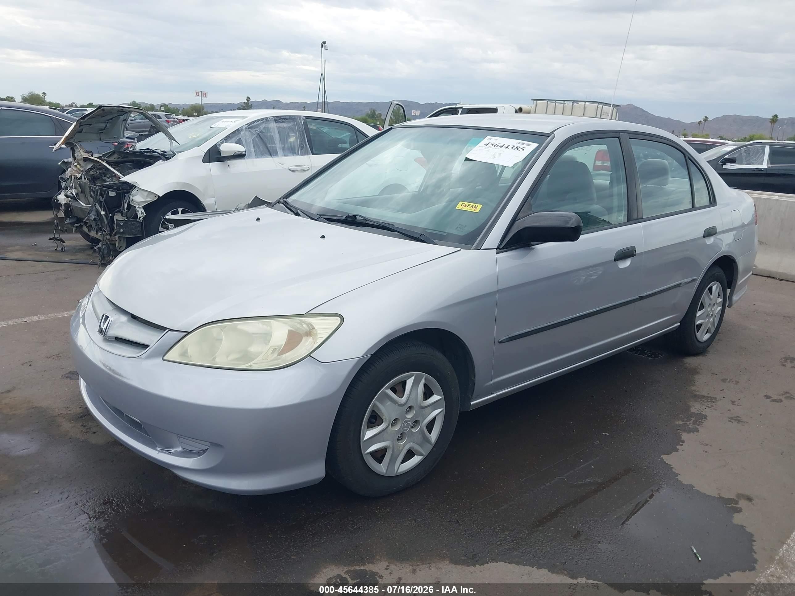 2005 Honda Civic Vp Silver vin: 1HGES16385L004439
