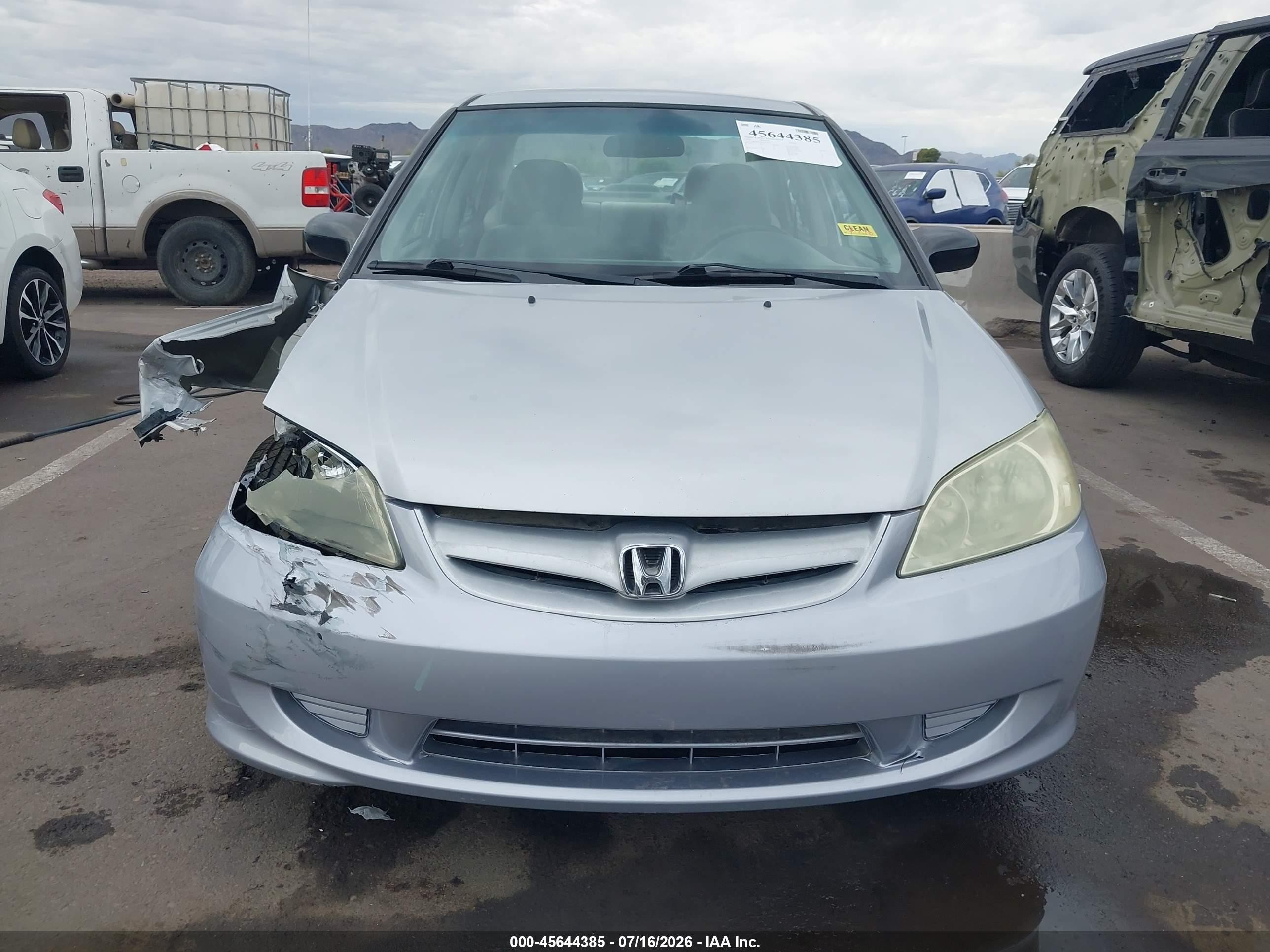 2005 Honda Civic Vp Silver vin: 1HGES16385L004439