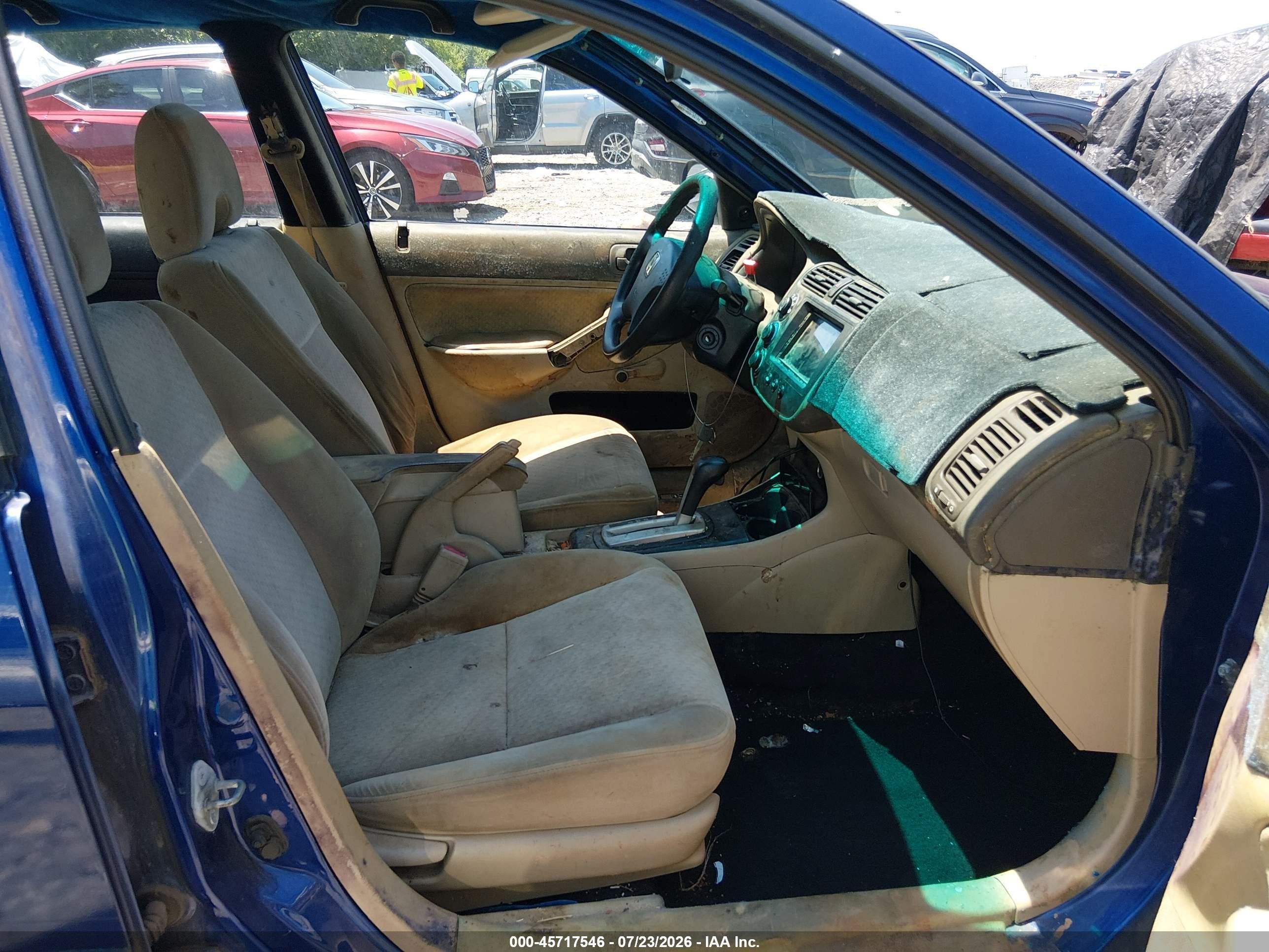 2005 Honda Civic Vp Blue vin: 1HGES16385L015246
