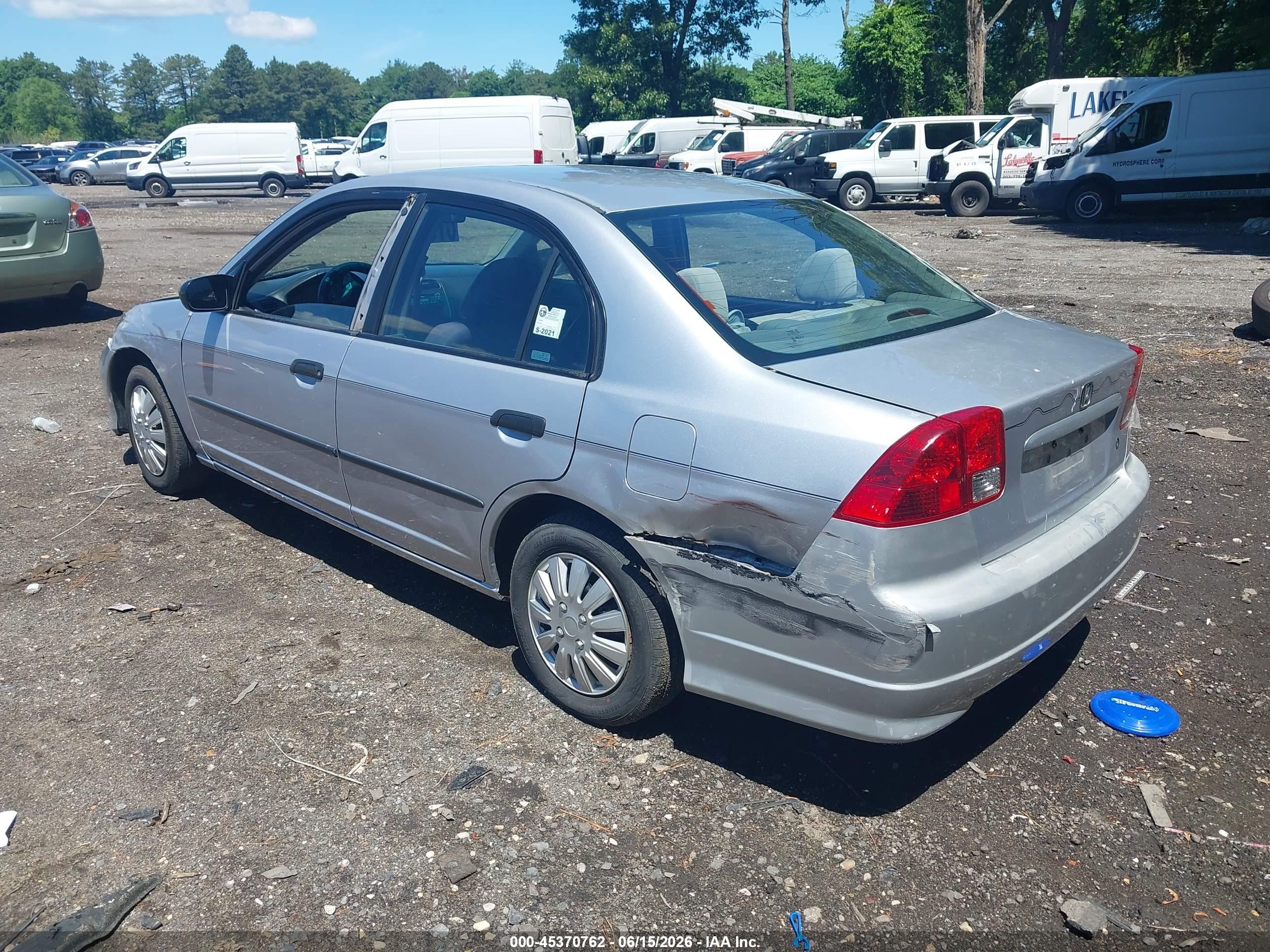 2005 Honda Civic Vp Silver vin: 1HGES16385L016283