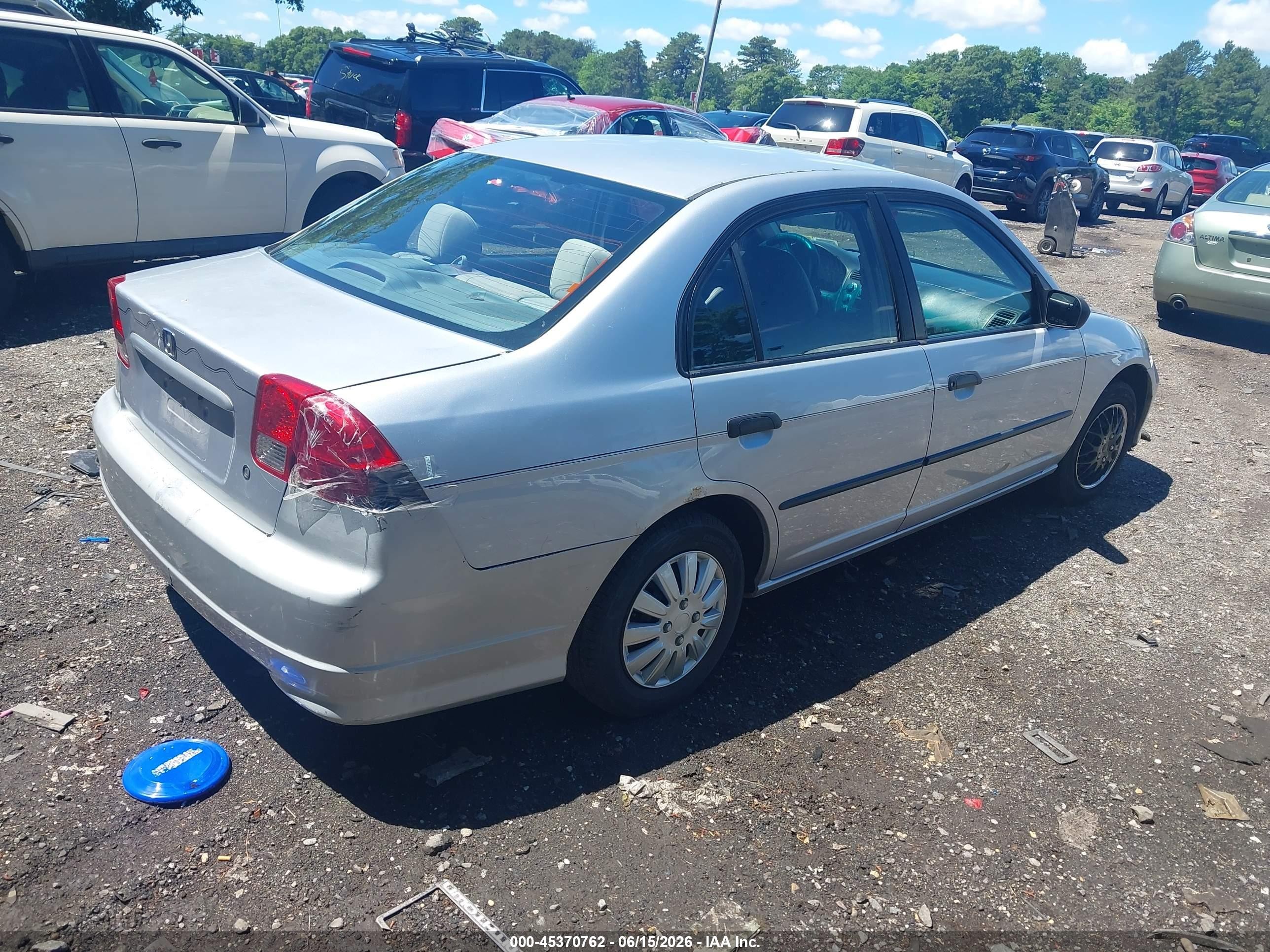 2005 Honda Civic Vp Silver vin: 1HGES16385L016283