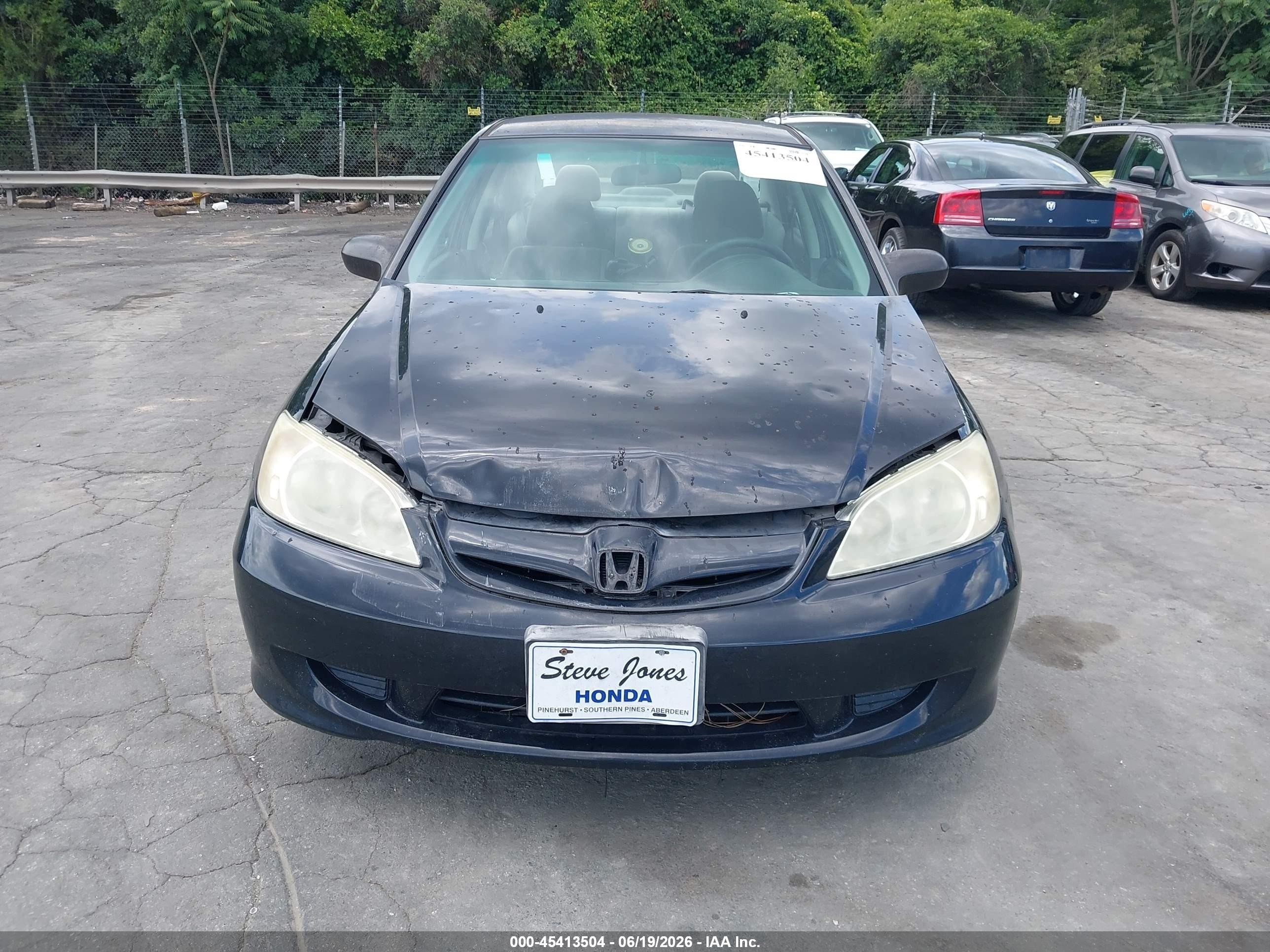 2005 Honda Civic Vp Black vin: 1HGES16395L009696