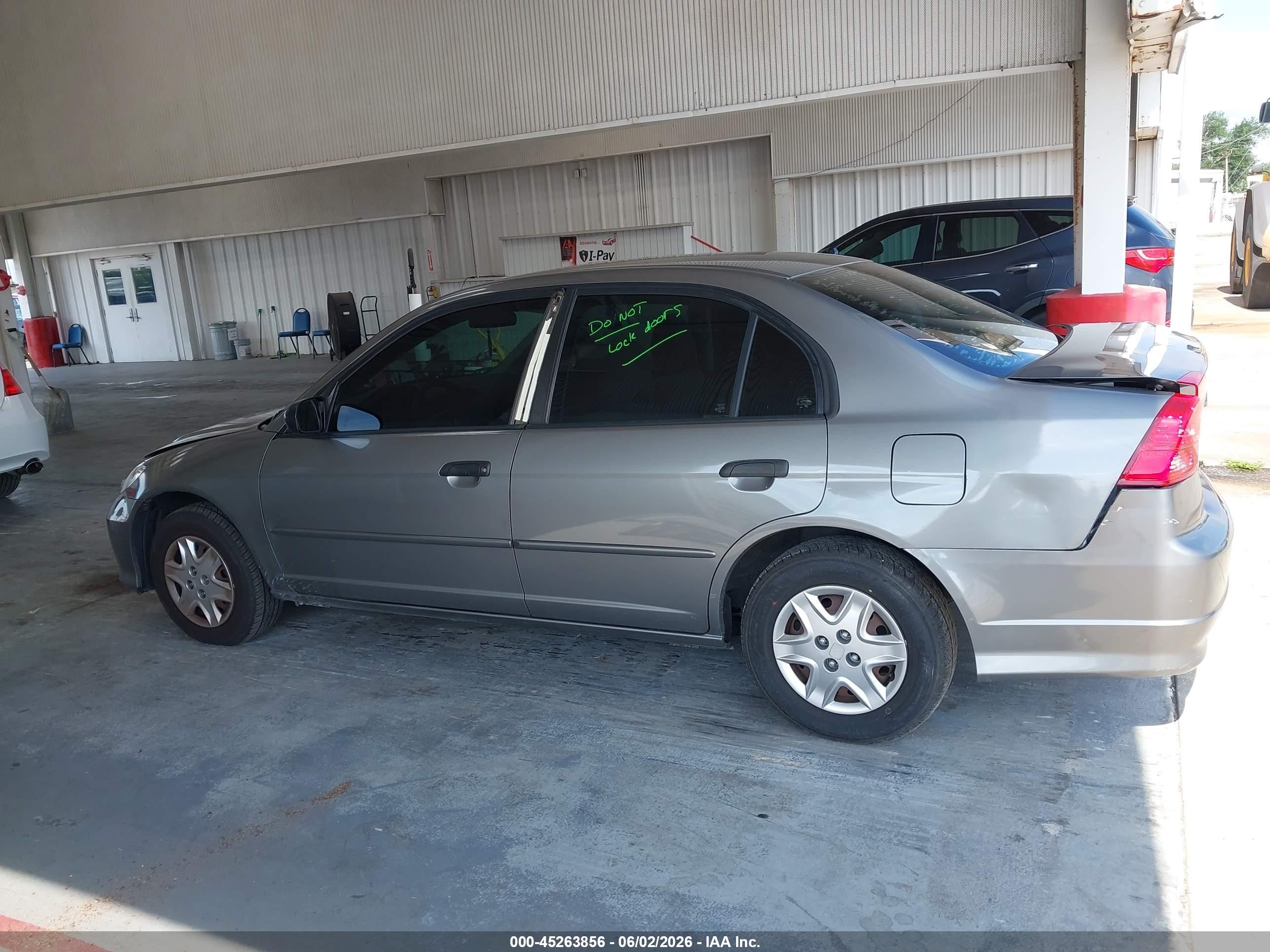 2005 Honda Civic Vp Gray vin: 1HGES16395L011206