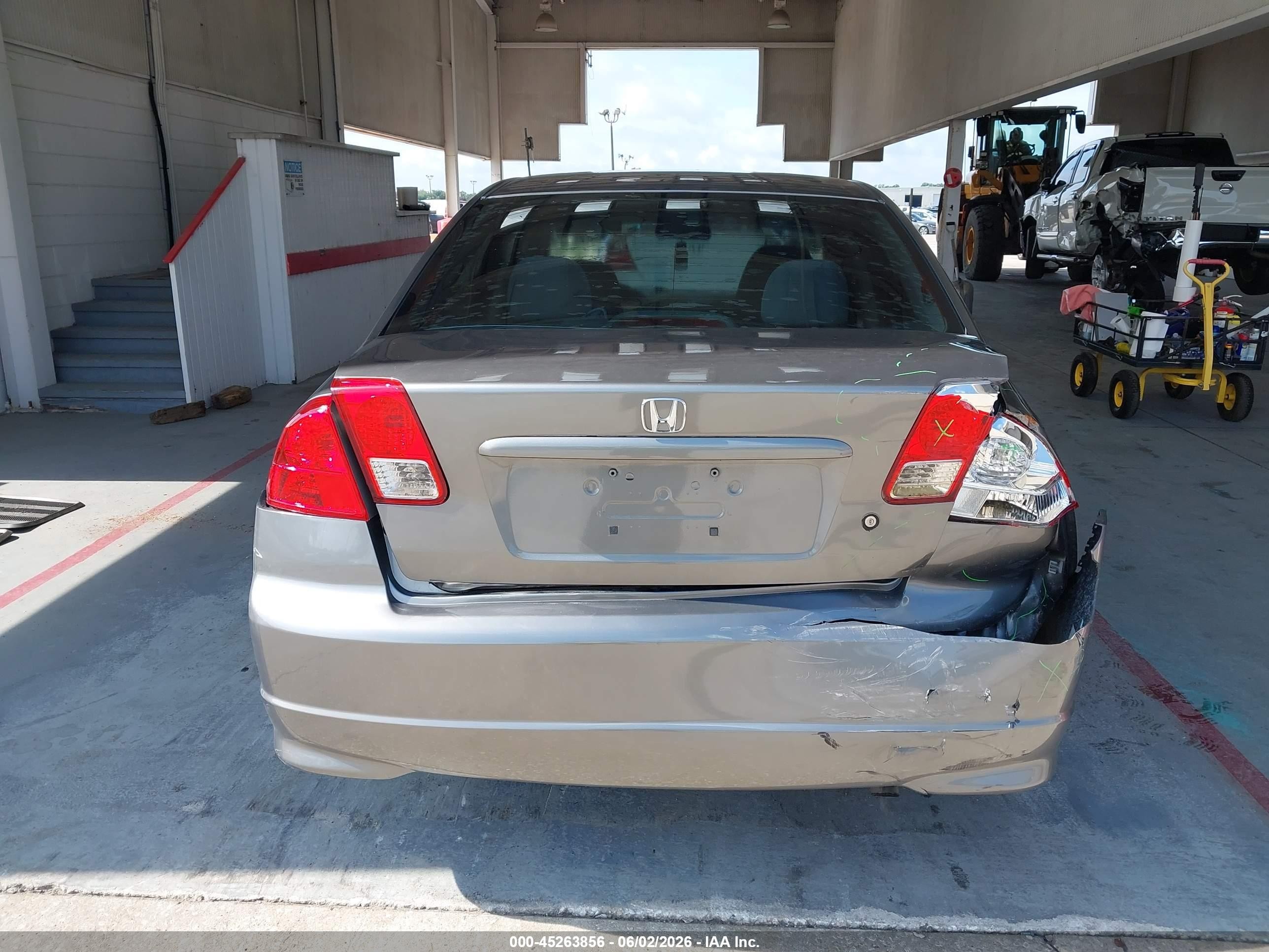 2005 Honda Civic Vp Gray vin: 1HGES16395L011206