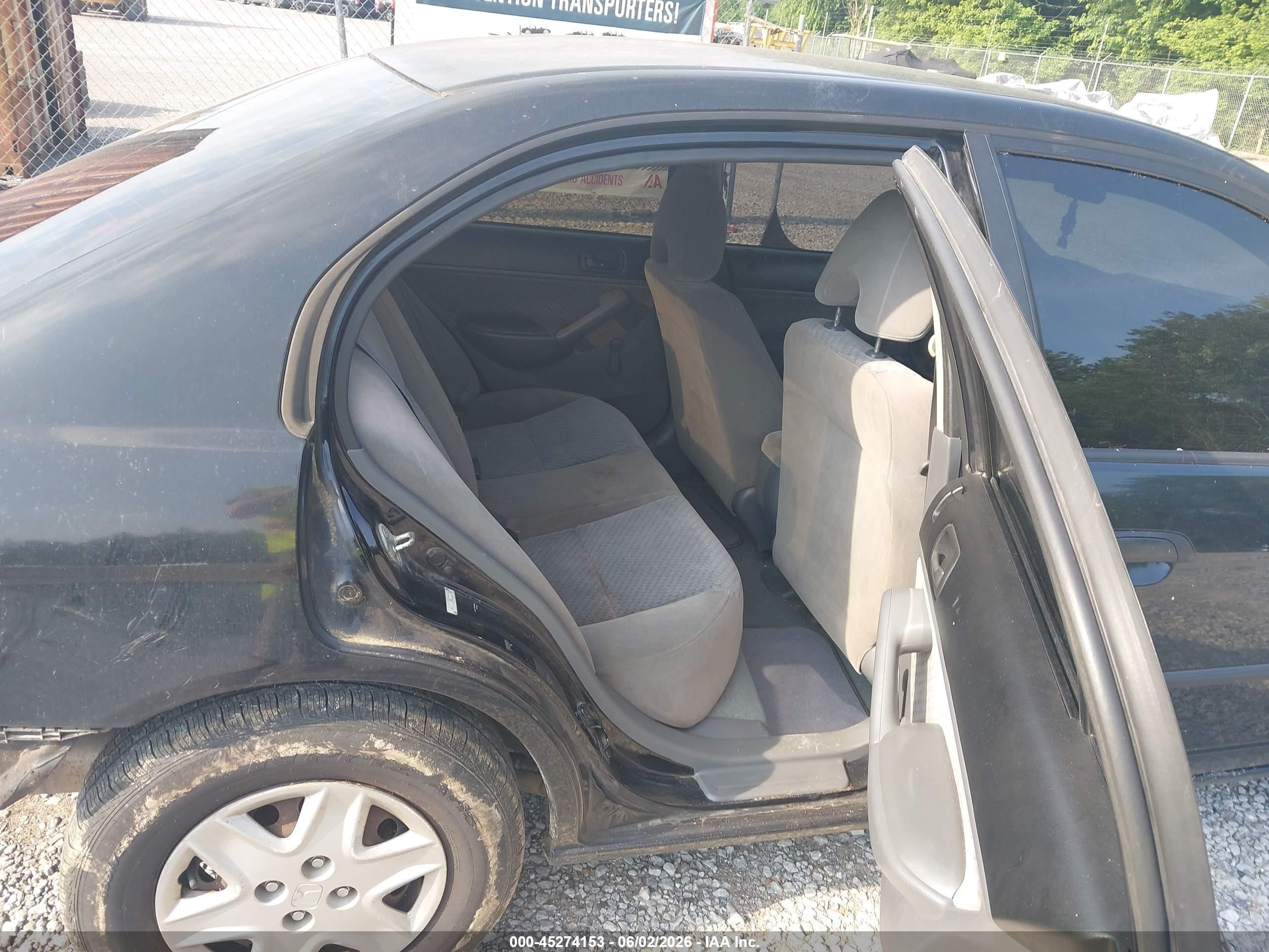 2005 Honda Civic Vp Black vin: 1HGES16395L015174