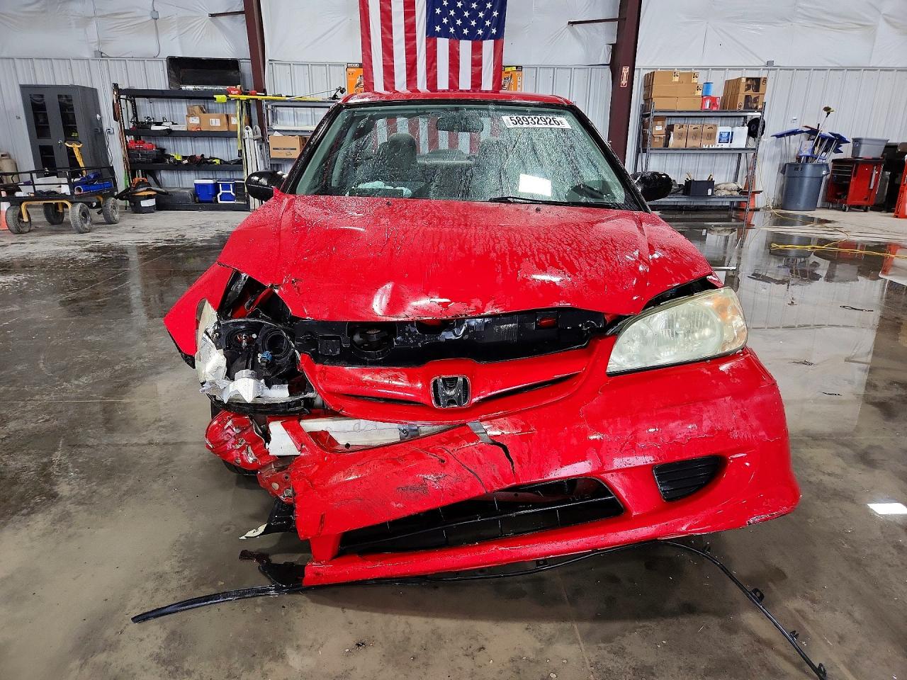 2005 Honda Civic Dx Red vin: 1HGES16435L013400