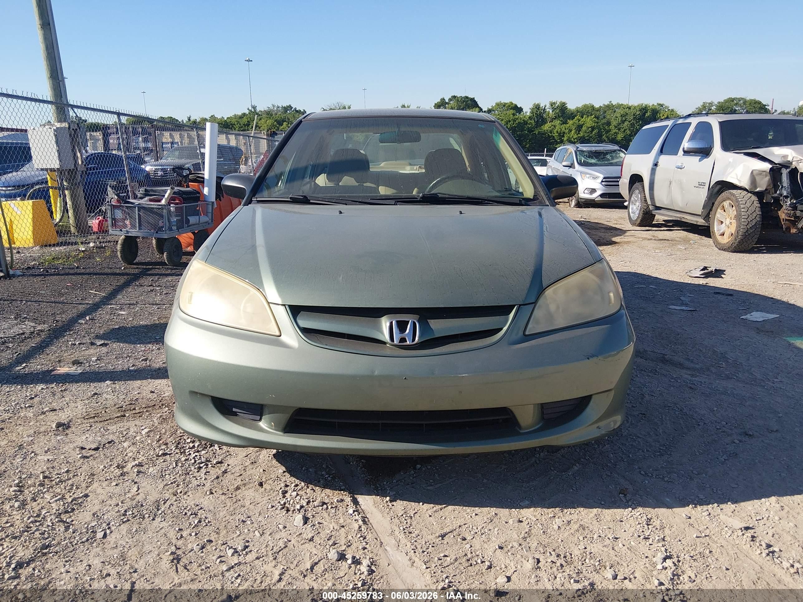 2004 Honda Civic Vp Green vin: 1HGES16444L015719