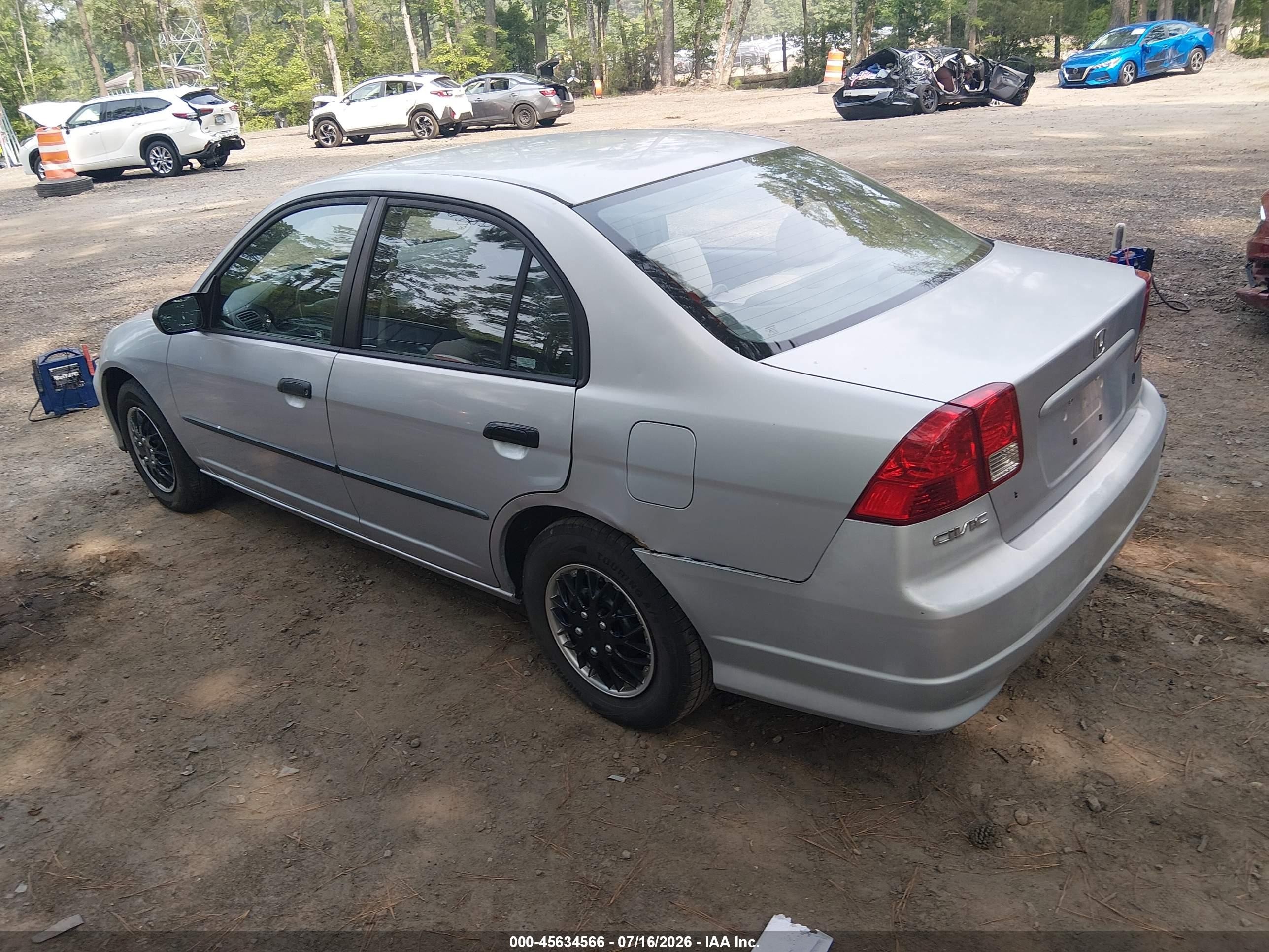 2005 Honda Civic Vp Silver vin: 1HGES16445L007203