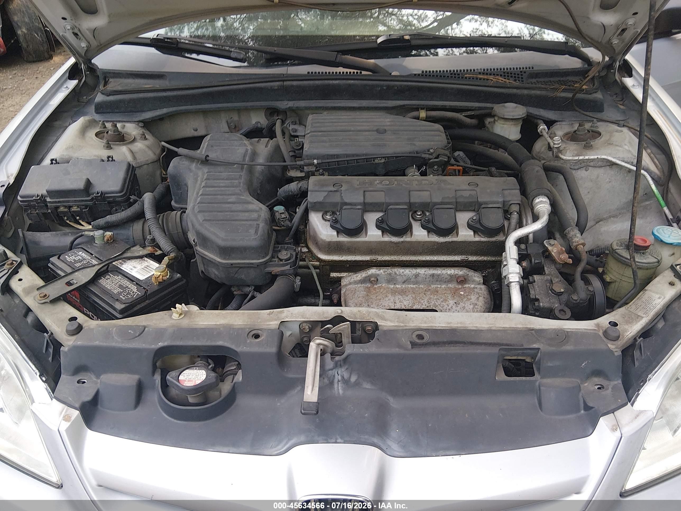 2005 Honda Civic Vp Silver vin: 1HGES16445L007203