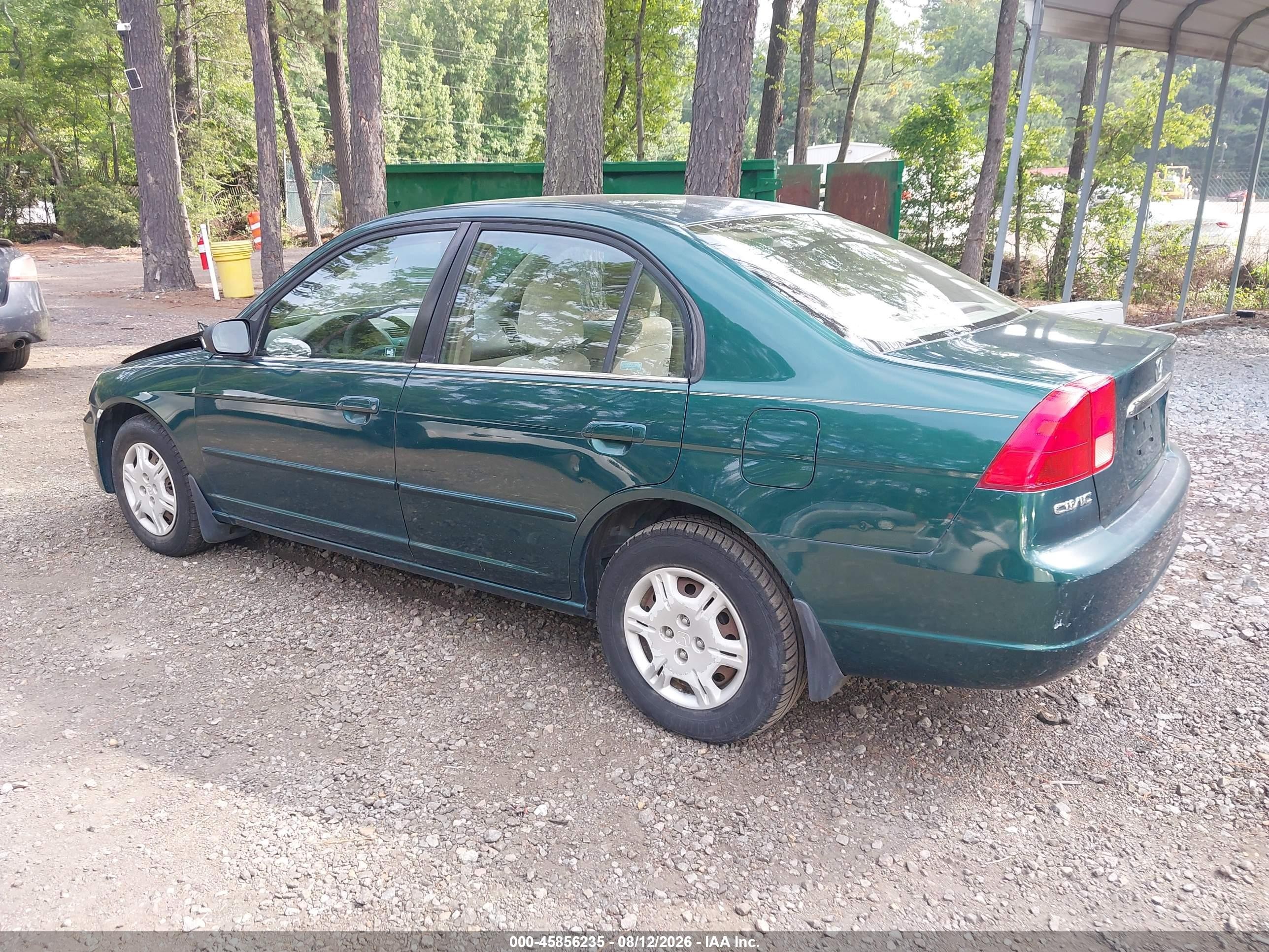 2002 Honda Civic Lx Зеленый vin: 1HGES16502L007591