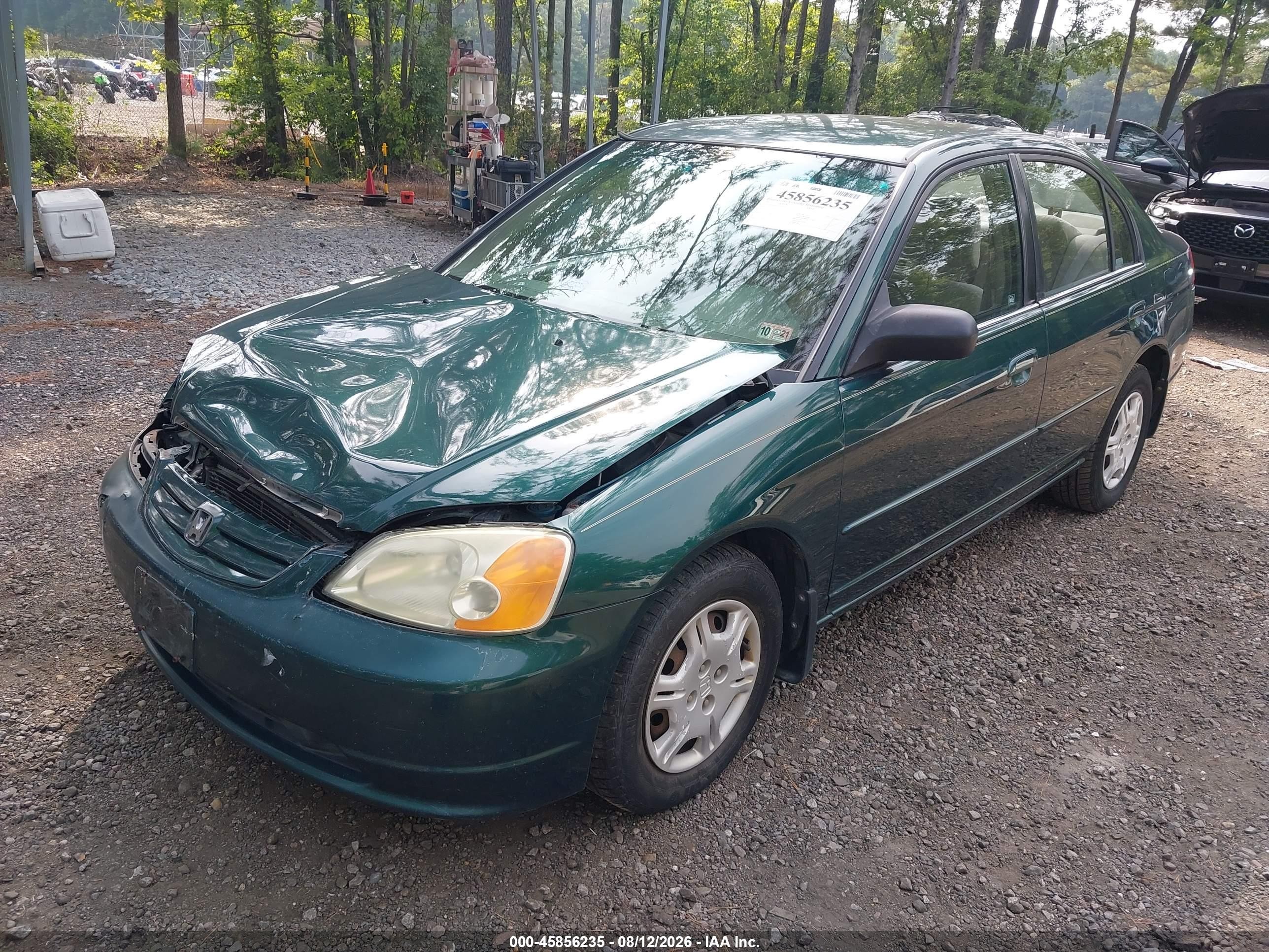 2002 Honda Civic Lx Зеленый vin: 1HGES16502L007591