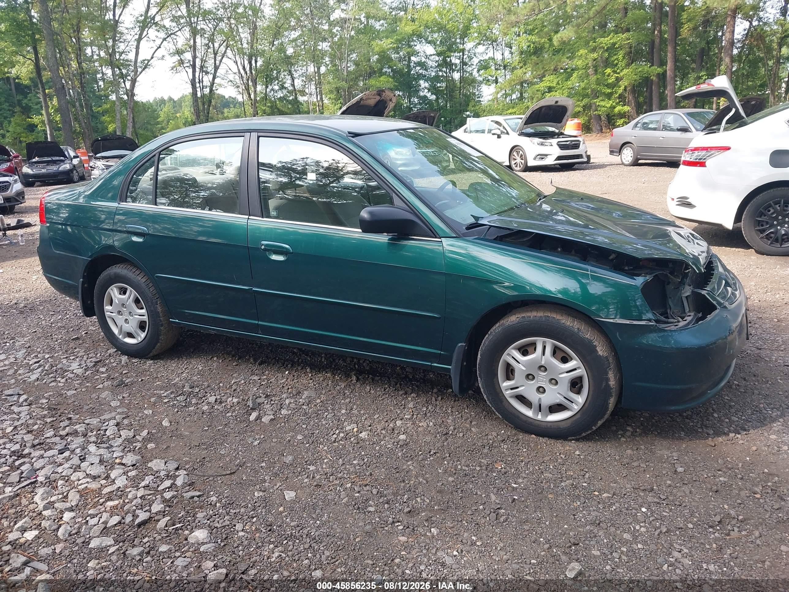 2002 Honda Civic Lx Green vin: 1HGES16502L007591