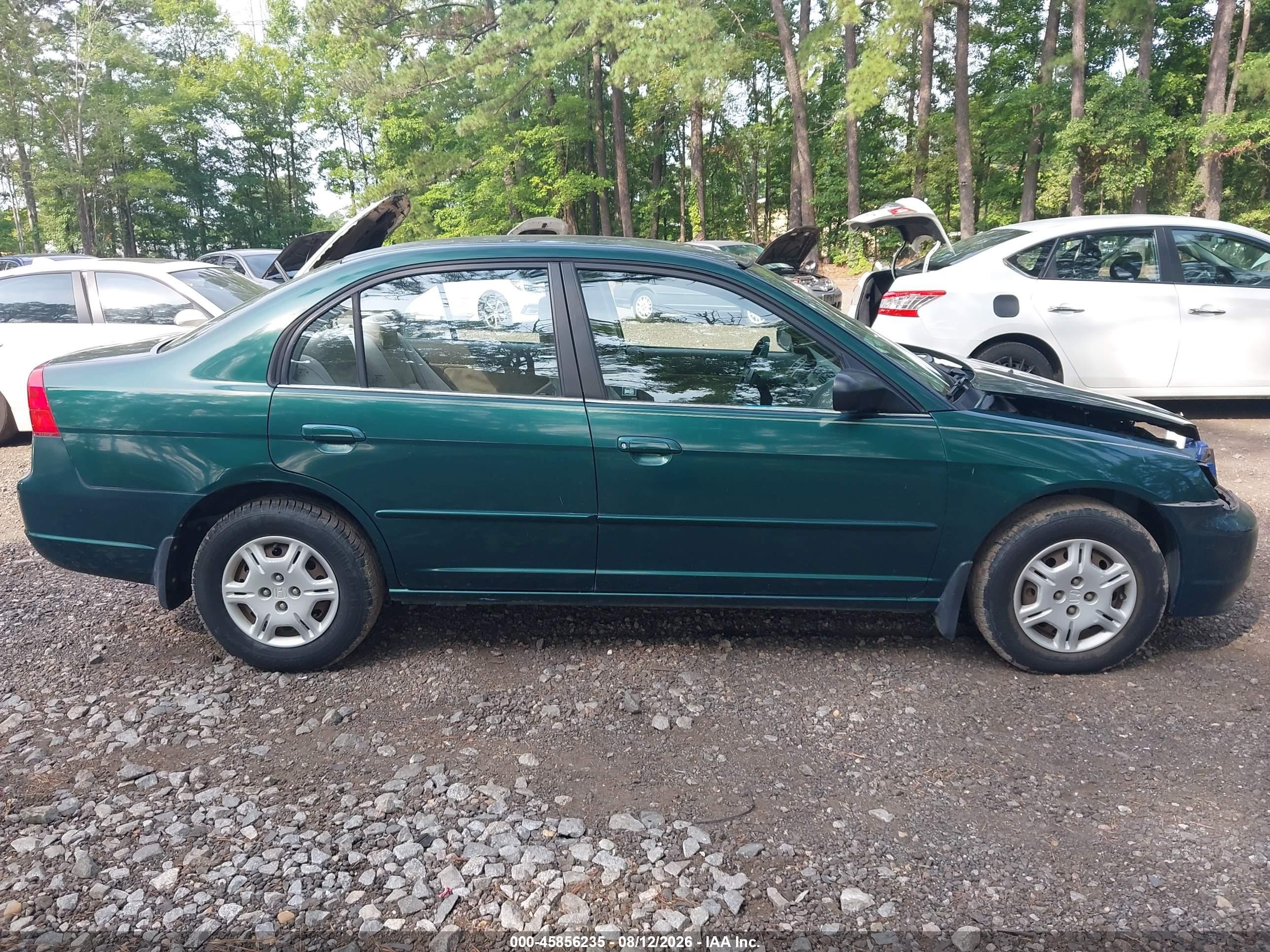 2002 Honda Civic Lx Зеленый vin: 1HGES16502L007591