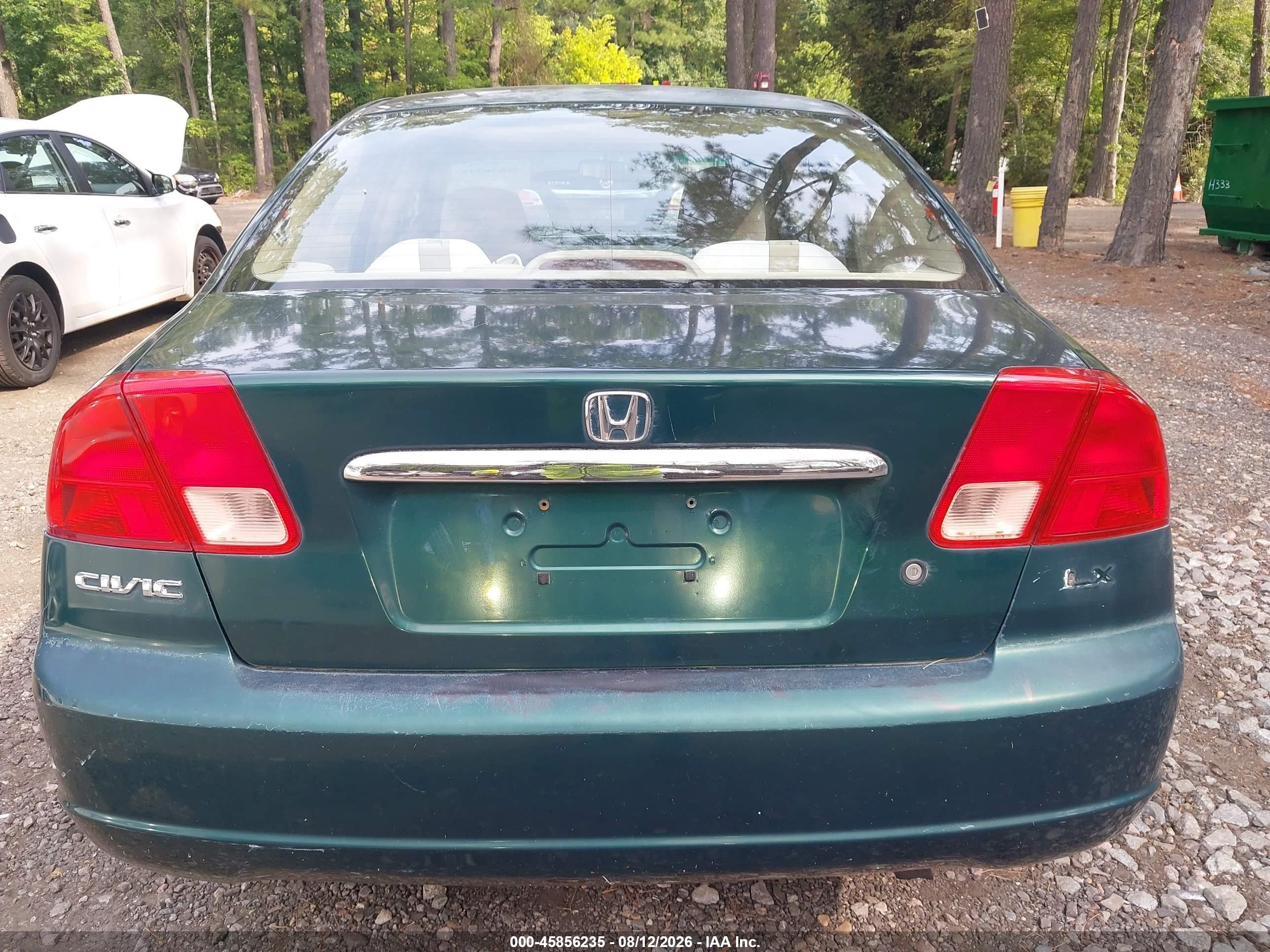 2002 Honda Civic Lx Зеленый vin: 1HGES16502L007591
