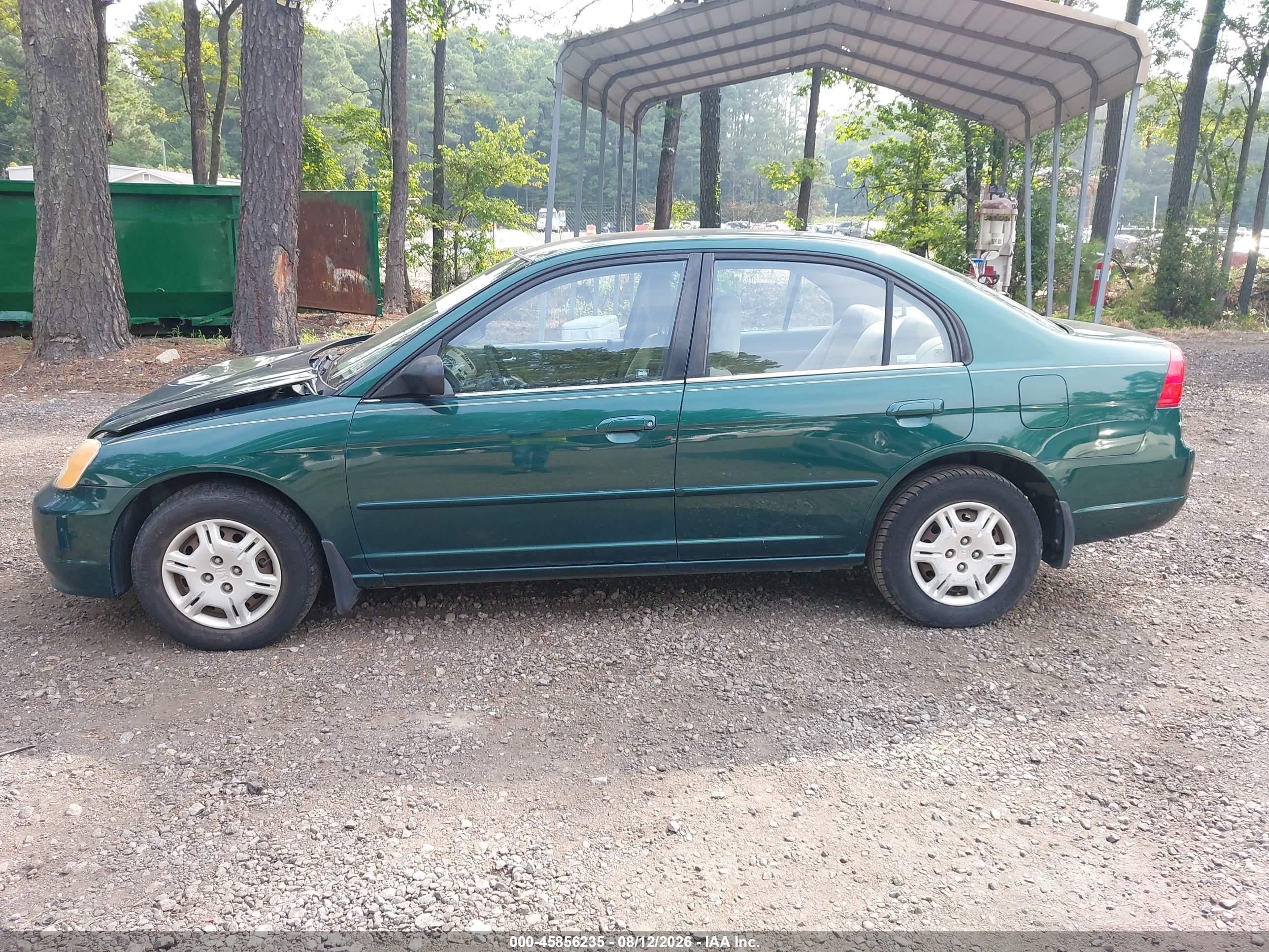 2002 Honda Civic Lx Зеленый vin: 1HGES16502L007591