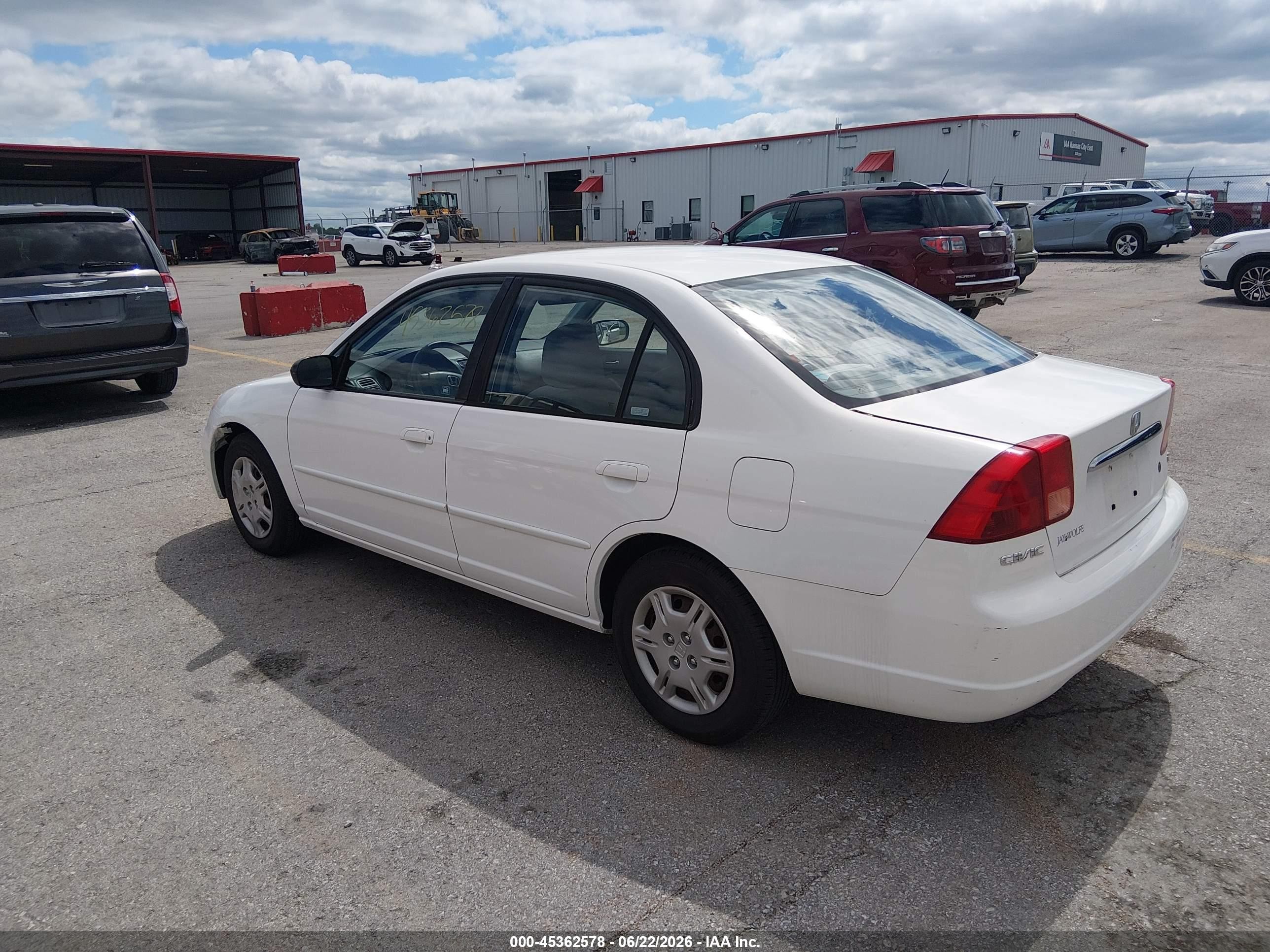 2002 Honda Civic Lx Белый vin: 1HGES16502L068388