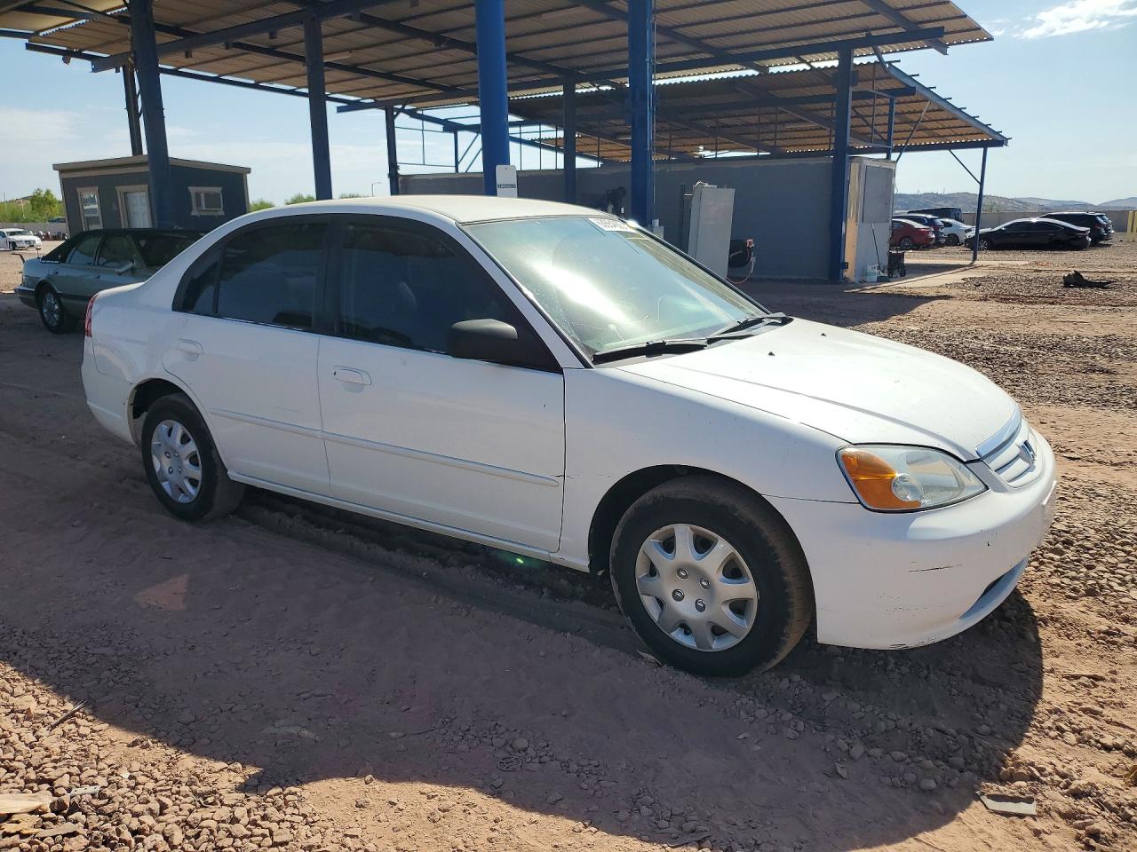 2002 Honda Civic Lx White vin: 1HGES16502L068424