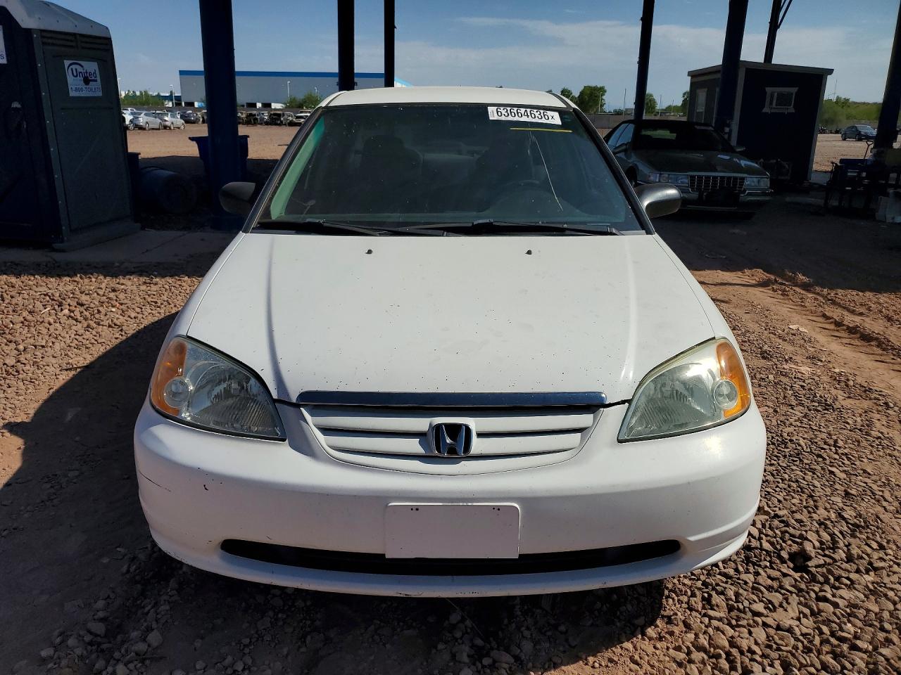 2002 Honda Civic Lx White vin: 1HGES16502L068424