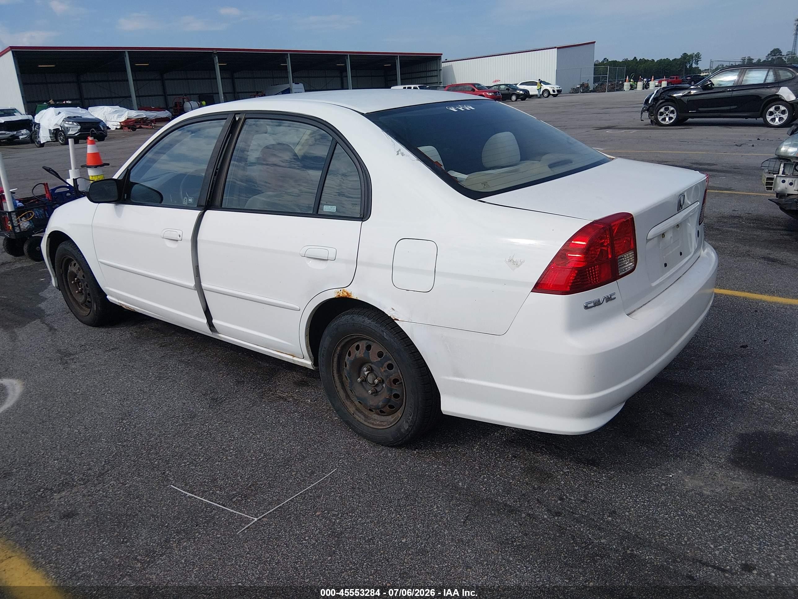 2004 Honda Civic Lx White vin: 1HGES16504L015208