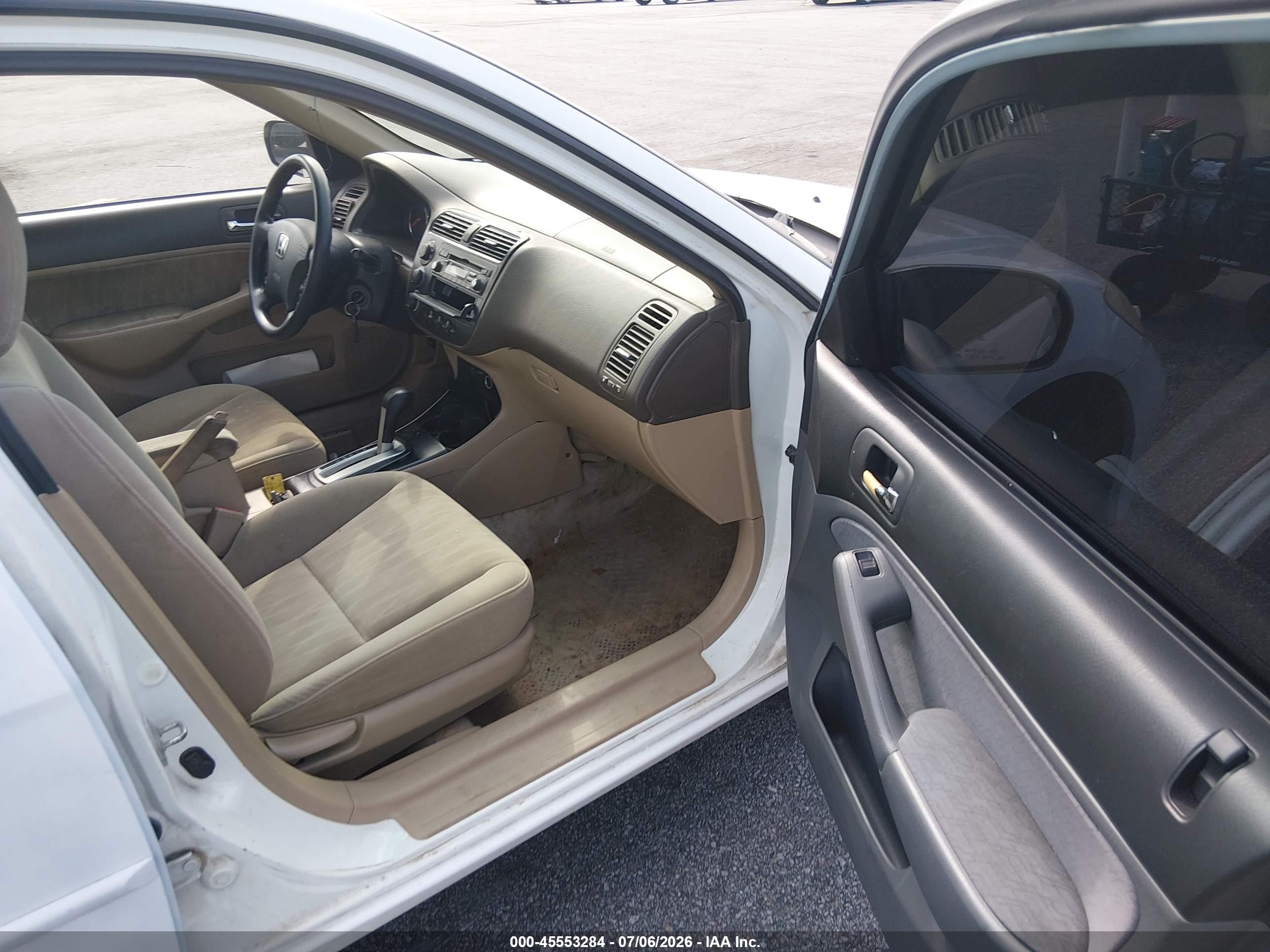 2004 Honda Civic Lx White vin: 1HGES16504L015208