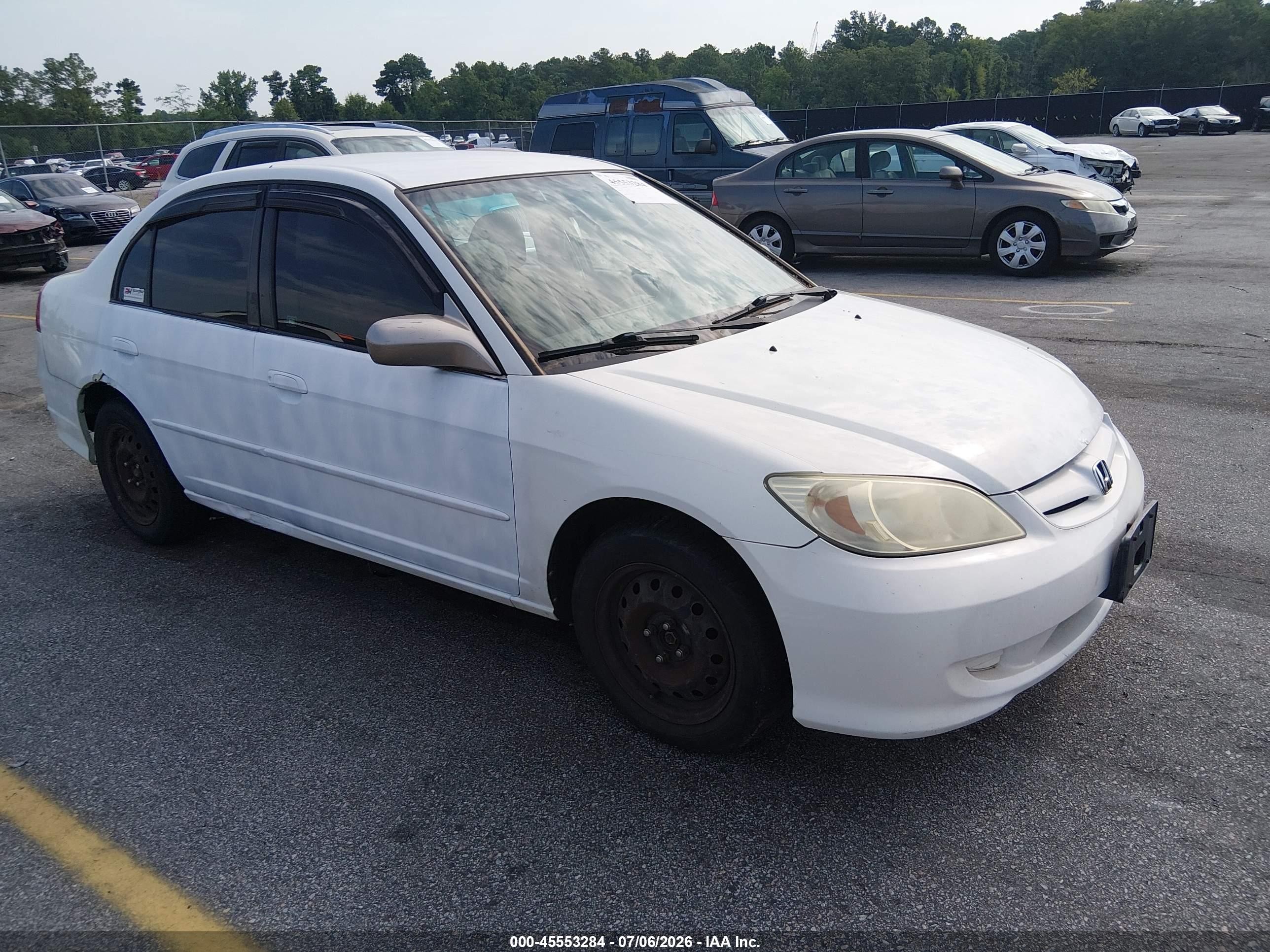 2004 Honda Civic Lx White vin: 1HGES16504L015208
