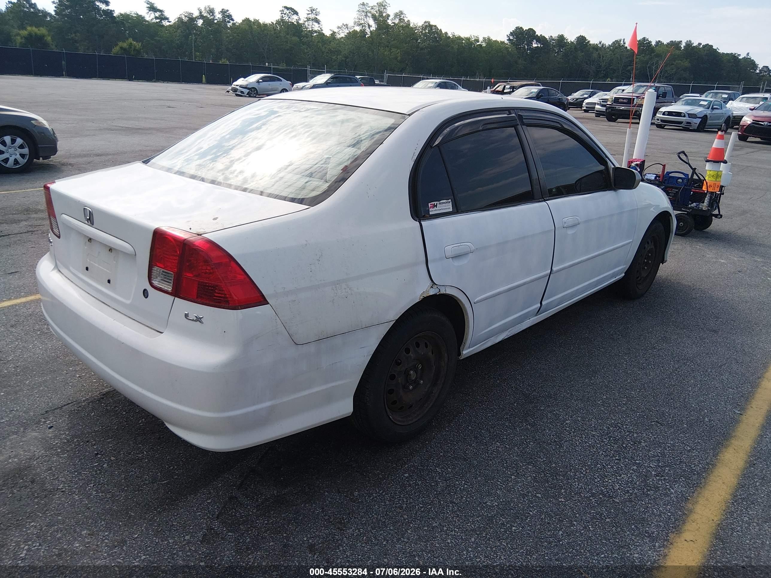 2004 Honda Civic Lx White vin: 1HGES16504L015208