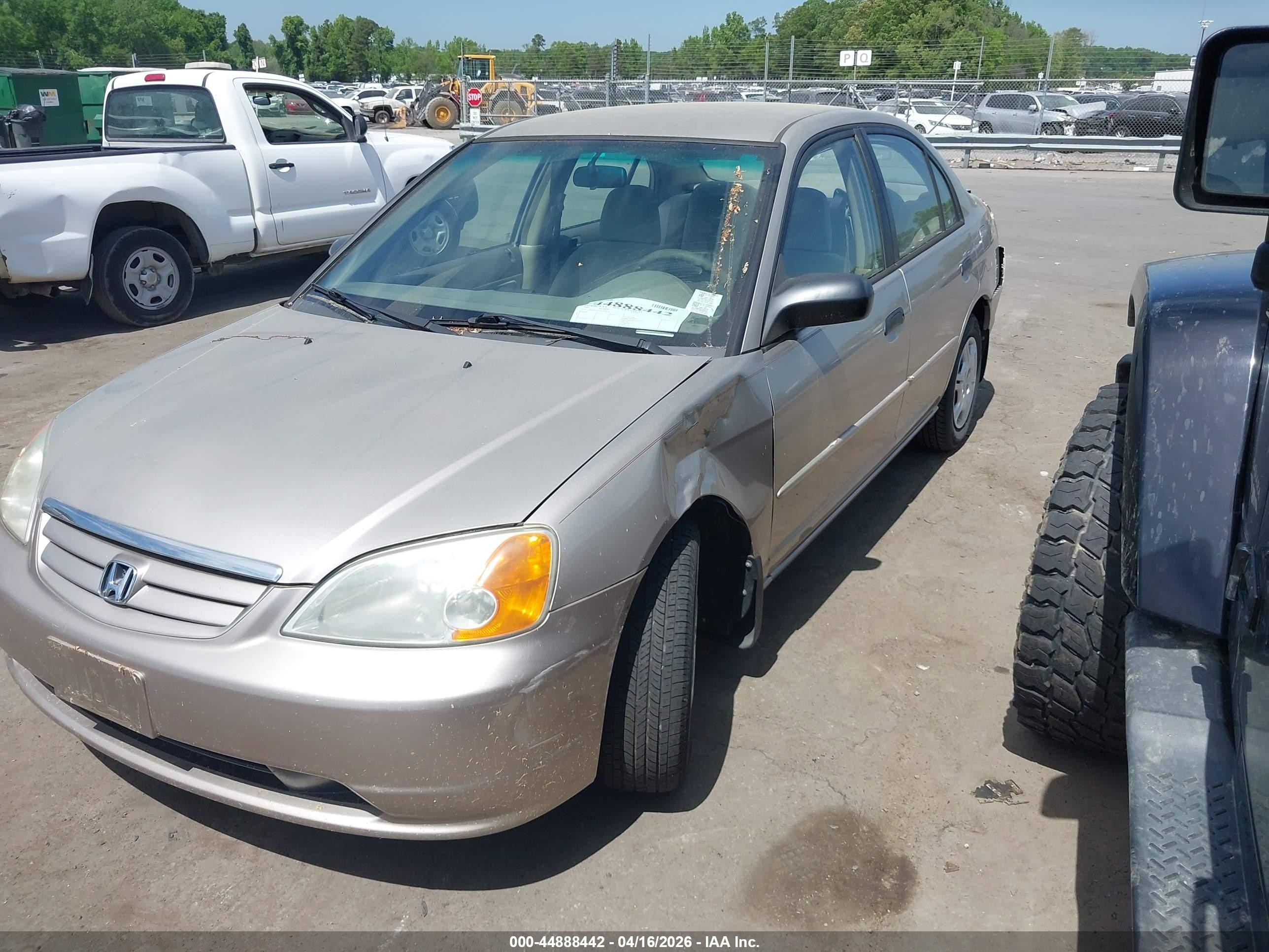 2001 Honda Civic Lx Beige vin: 1HGES16521L042874