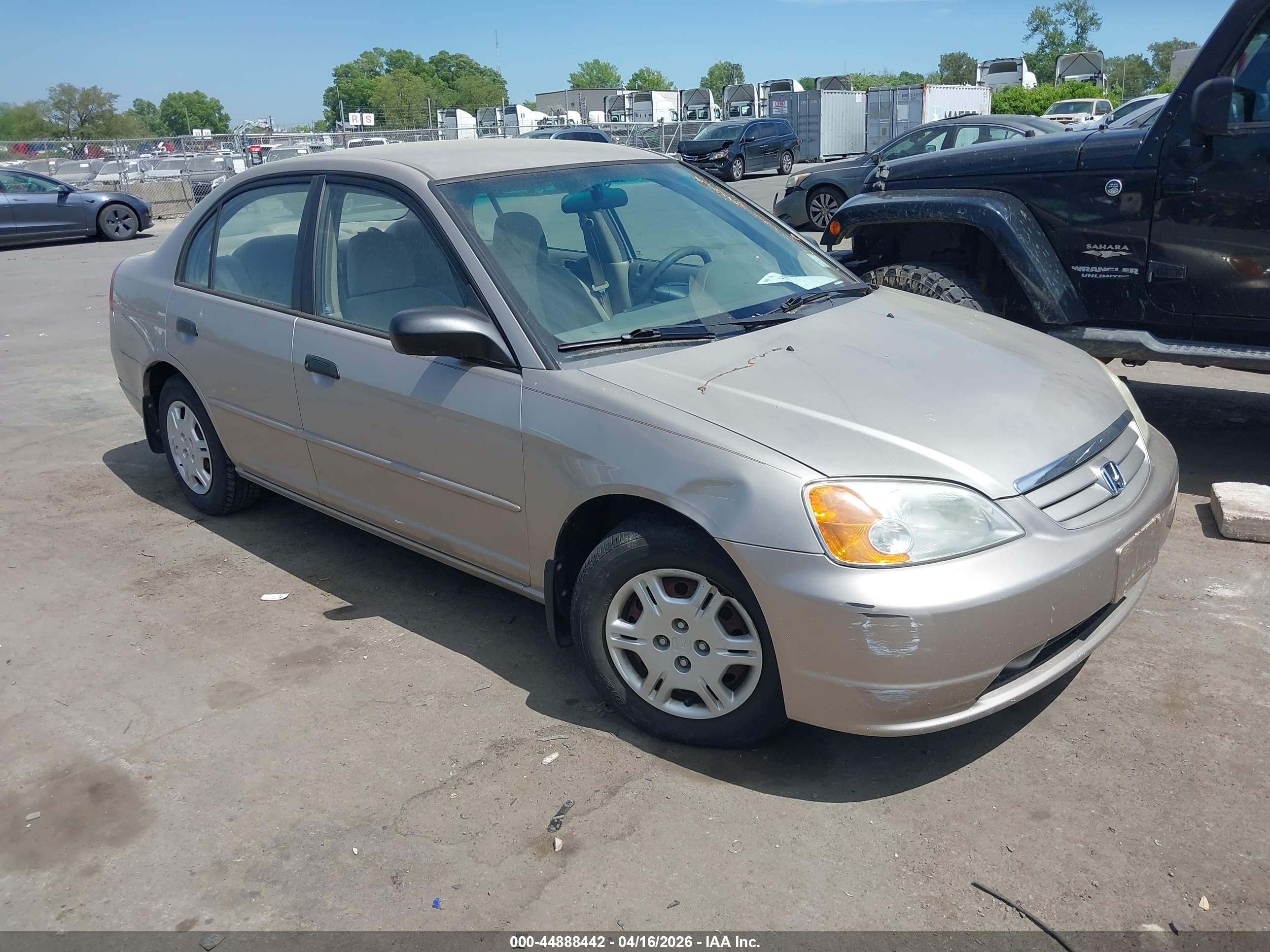 2001 Honda Civic Lx Beige vin: 1HGES16521L042874