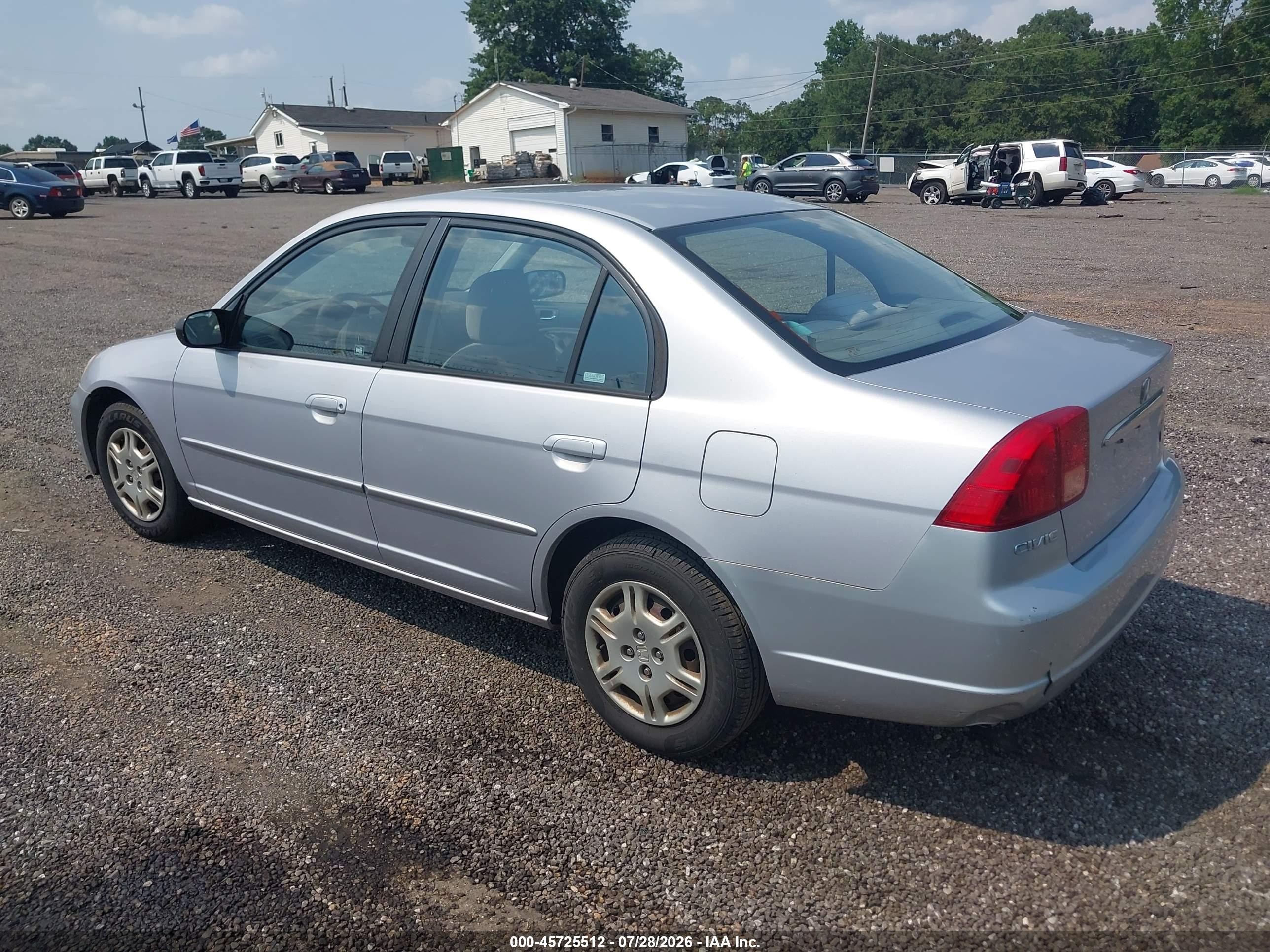 2002 Honda Civic Lx Silver vin: 1HGES16522L047347