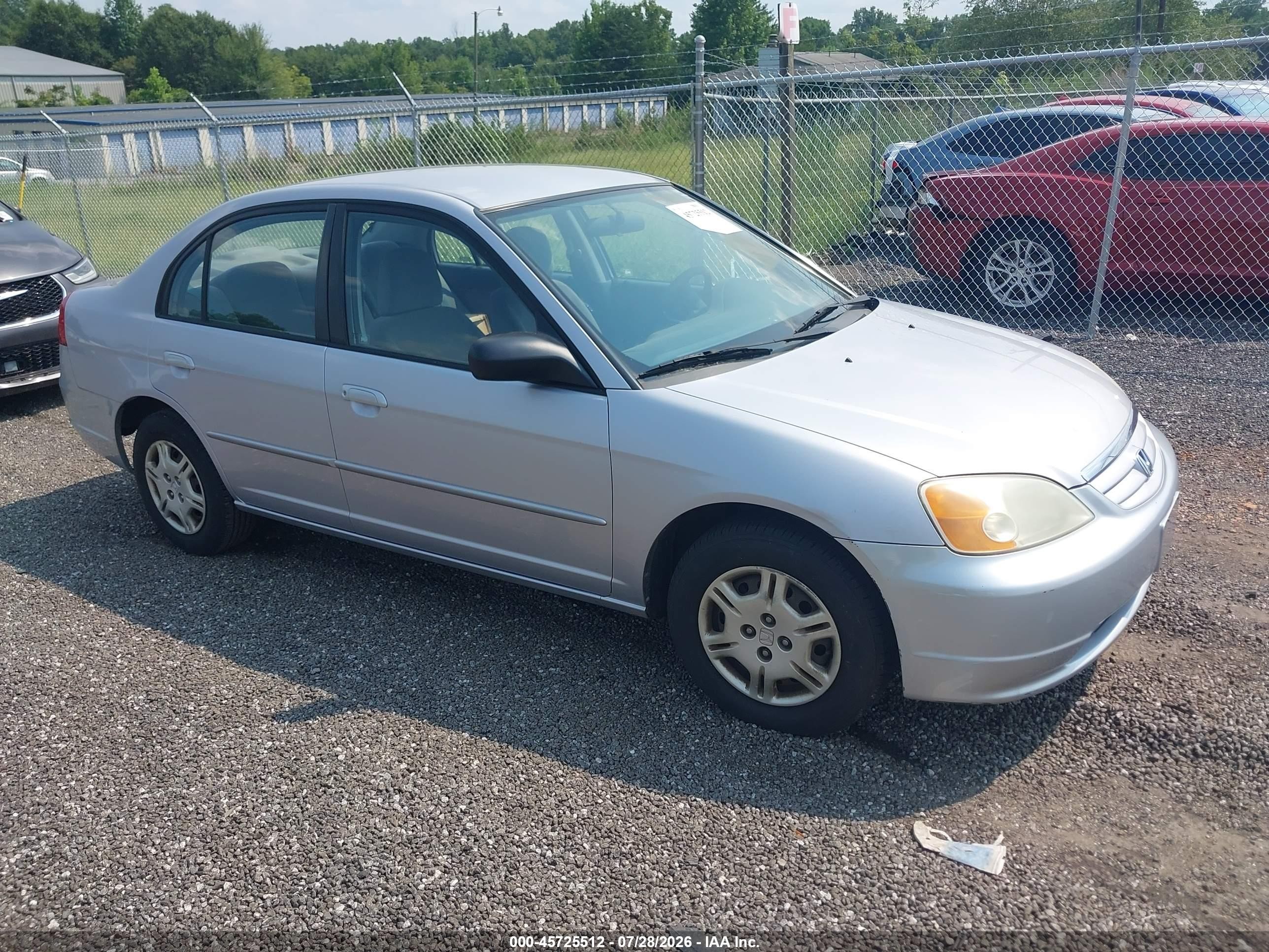 2002 Honda Civic Lx Silver vin: 1HGES16522L047347