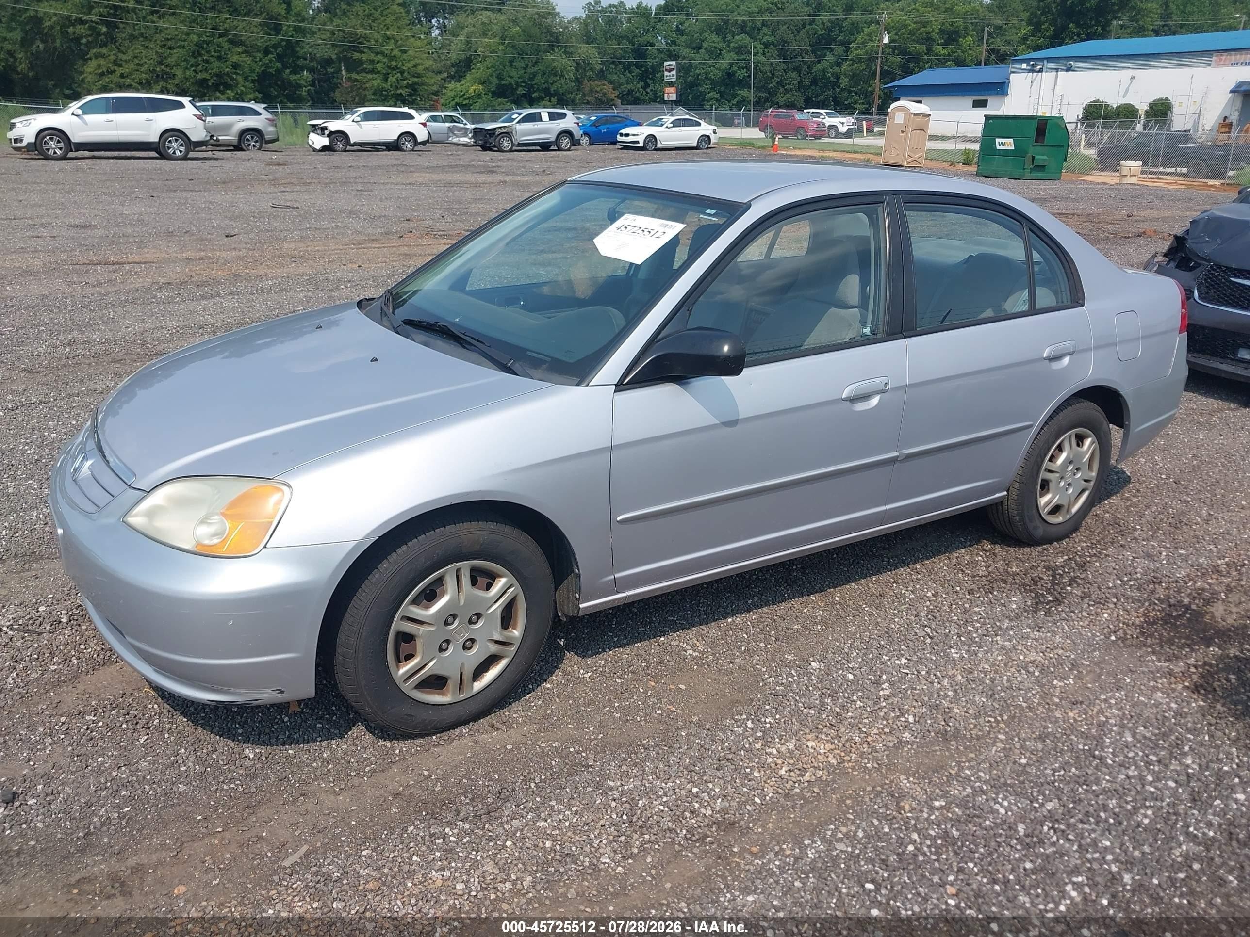 2002 Honda Civic Lx Silver vin: 1HGES16522L047347