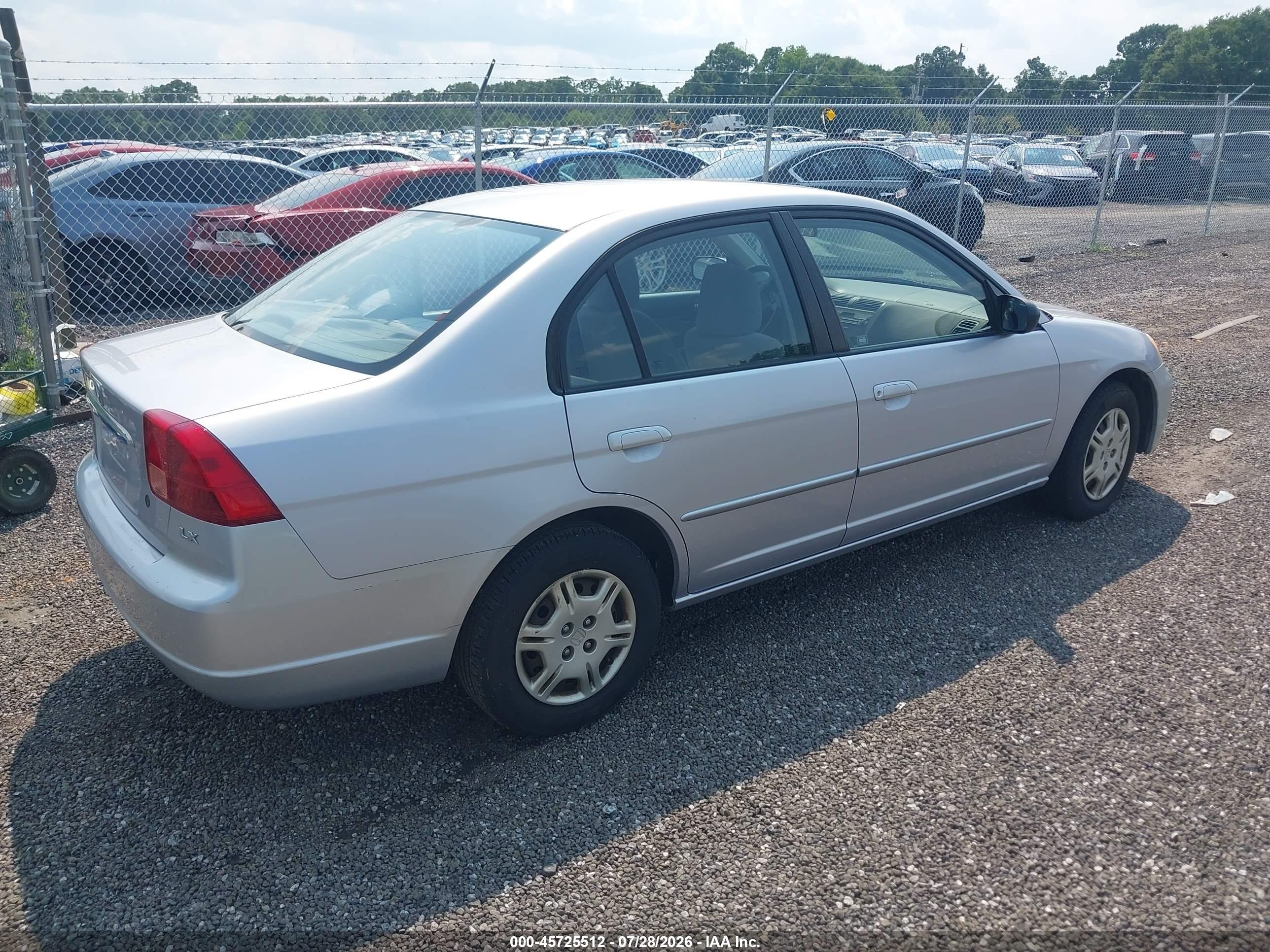 2002 Honda Civic Lx Silver vin: 1HGES16522L047347