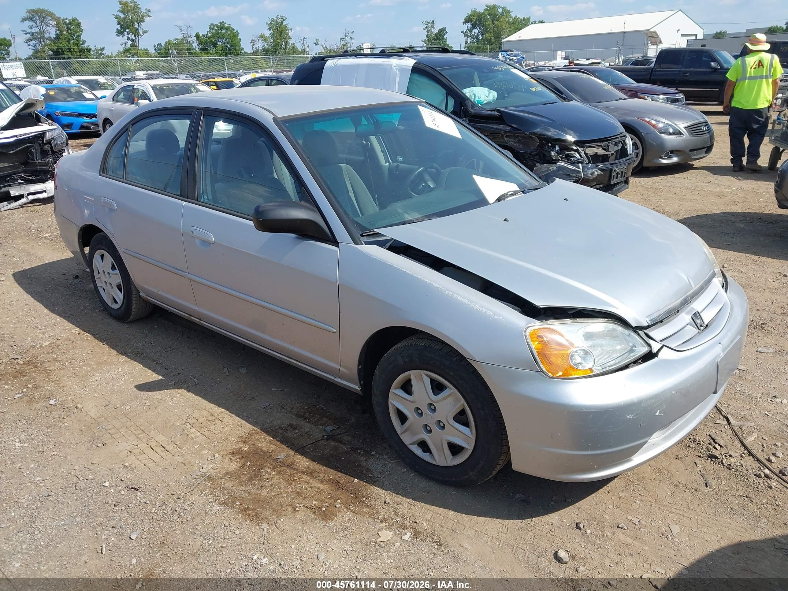 2003 Honda Civic Lx Silver vin: 1HGES16523L025124